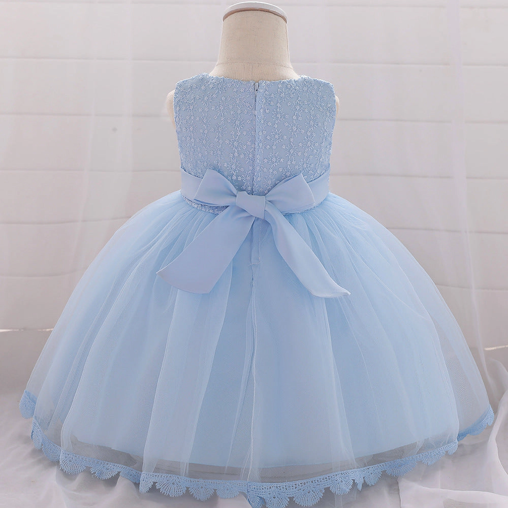 MyKids USA Baby Girl Floral Embroidered Tutu Dress