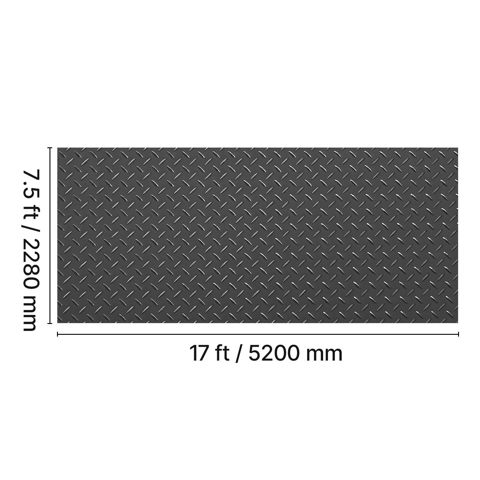 HONGGE Garage Floor Roll Garage Flooring Mat 2.2 mm Thick ened PVC Diamond Plate Floor Protector Mat with Double-sided