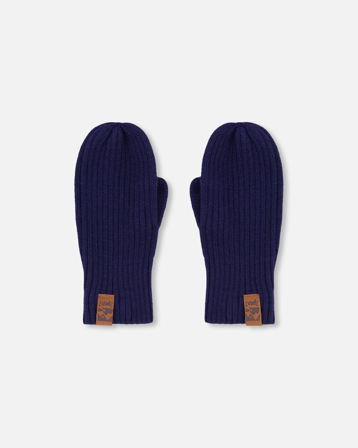 Deux par Unisex Ribbed Knit Logo Cuff Mittens