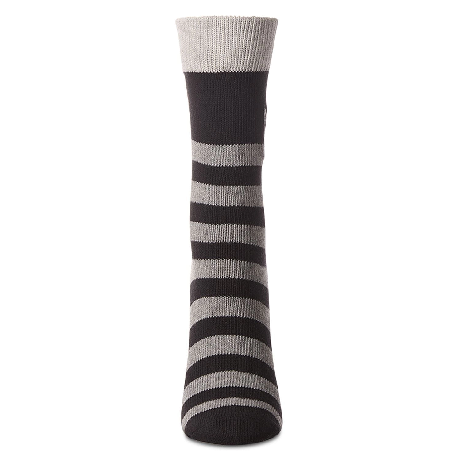 MeMoi Women's "Just Hanging" Striped Embroidered Cotton Rich Novelty Crew Socks