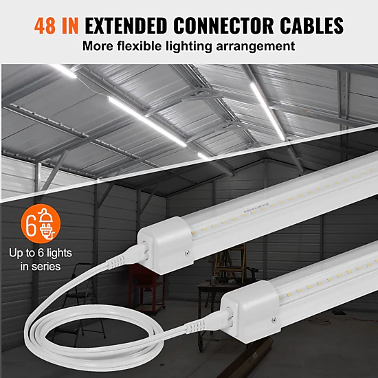 HONGGE 10 Pack LED Shop Light, Linkable Shop Light Fixture