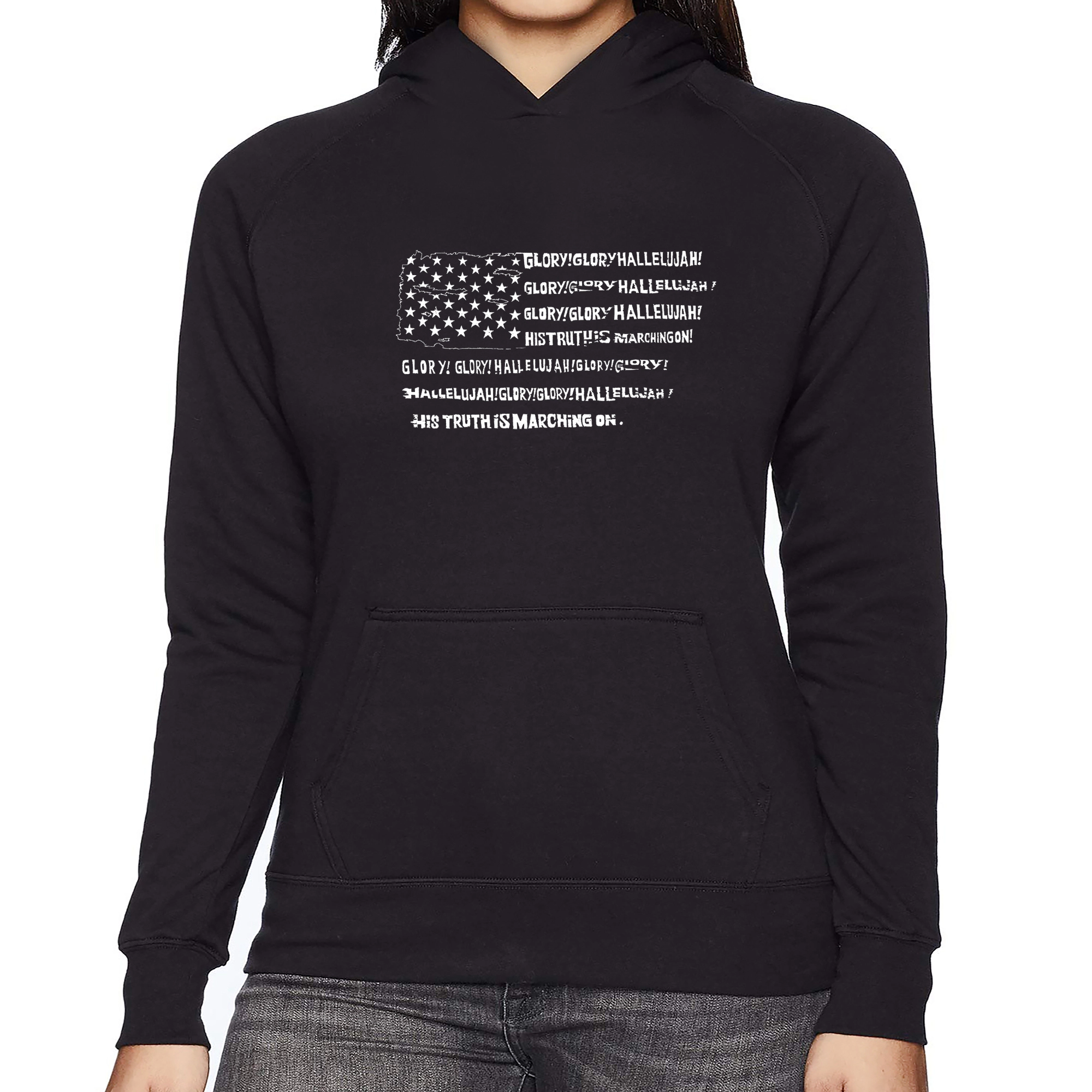 LA Pop Art Glory Hallelujah Flag - Women's Word Hooded Sweatshirt