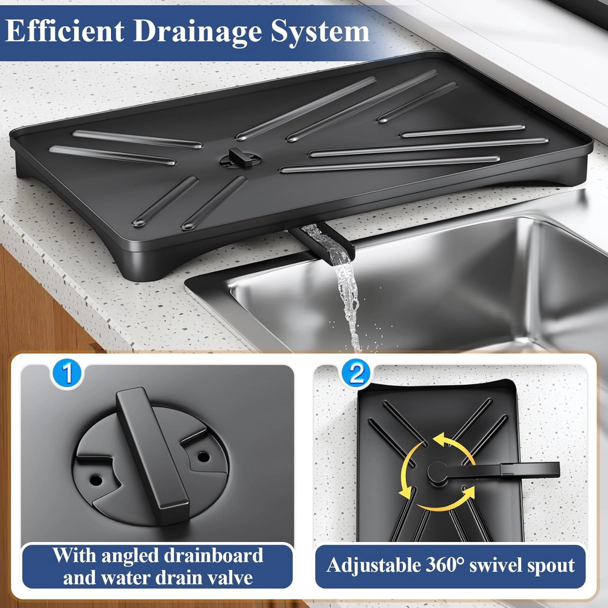 Stock Preferred Stainless Steel Dish Drying Rack with Drainboard 11.8x16.7 Inch