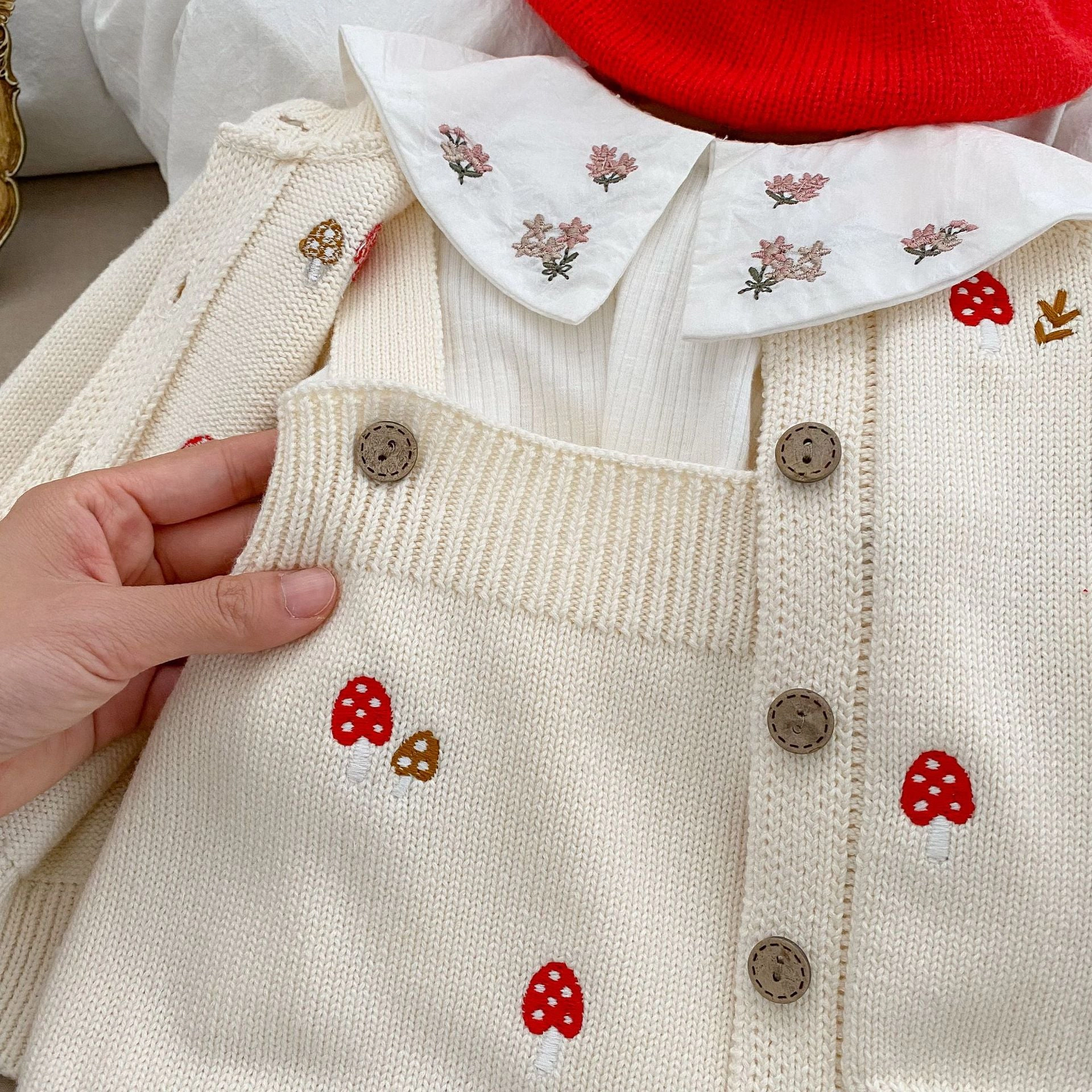 MyKids-USA Baby Girl Embroidered Pattern Cardigan