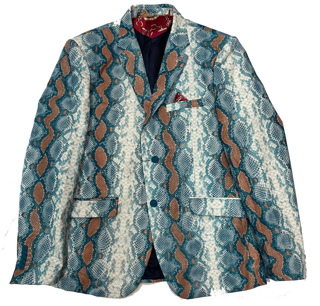 Elie Balleh Boys Slim Fit Snakeskin Blazer