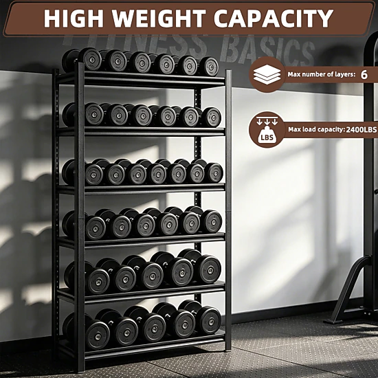 6-Shelf Pantry Organizer Shelving, Heavy Duty Steel, Adjustable, Black (48"W x 84"H x 18"D)