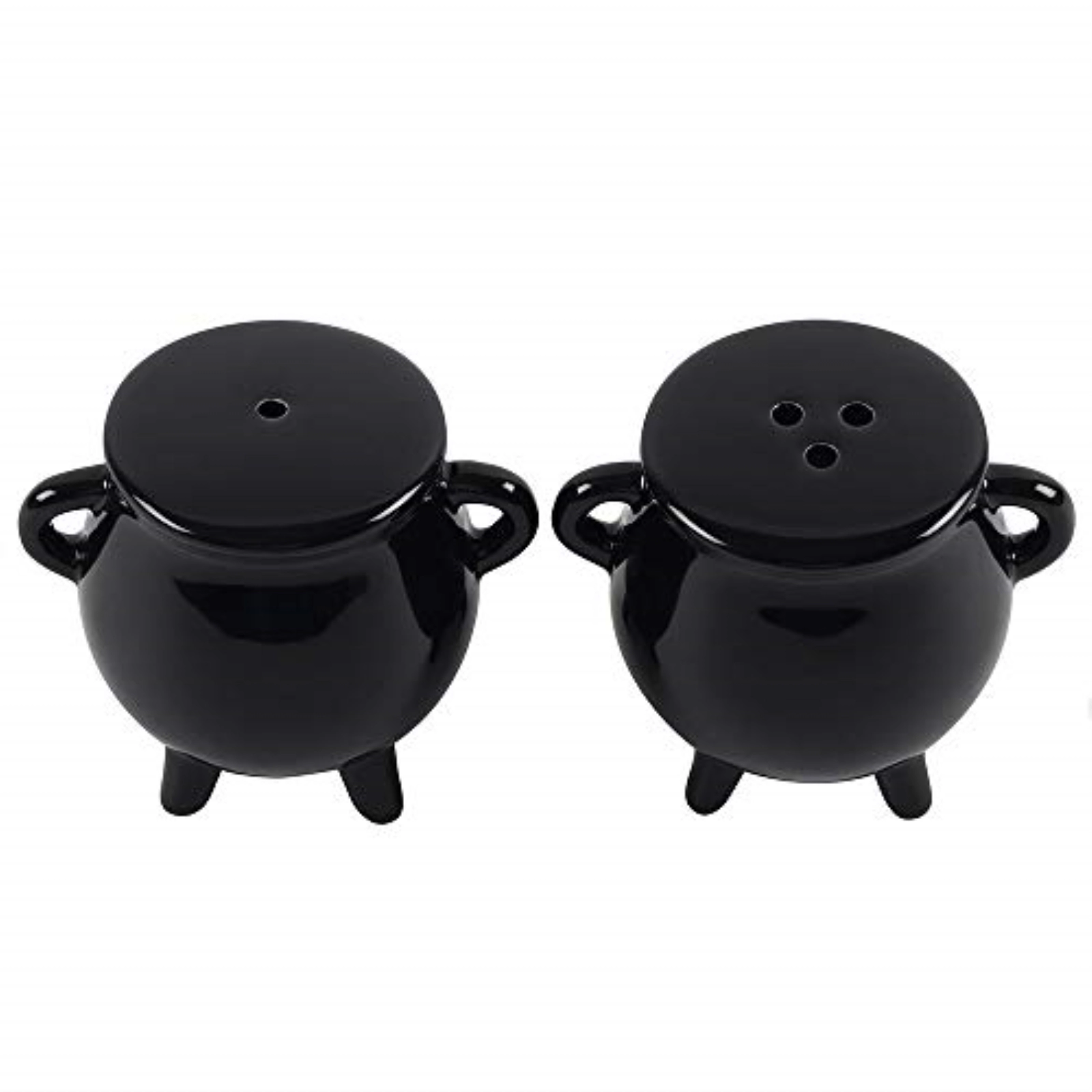 Pacific Giftware Witches Brew Black Ceramic Cauldron Salt and Pepper Set