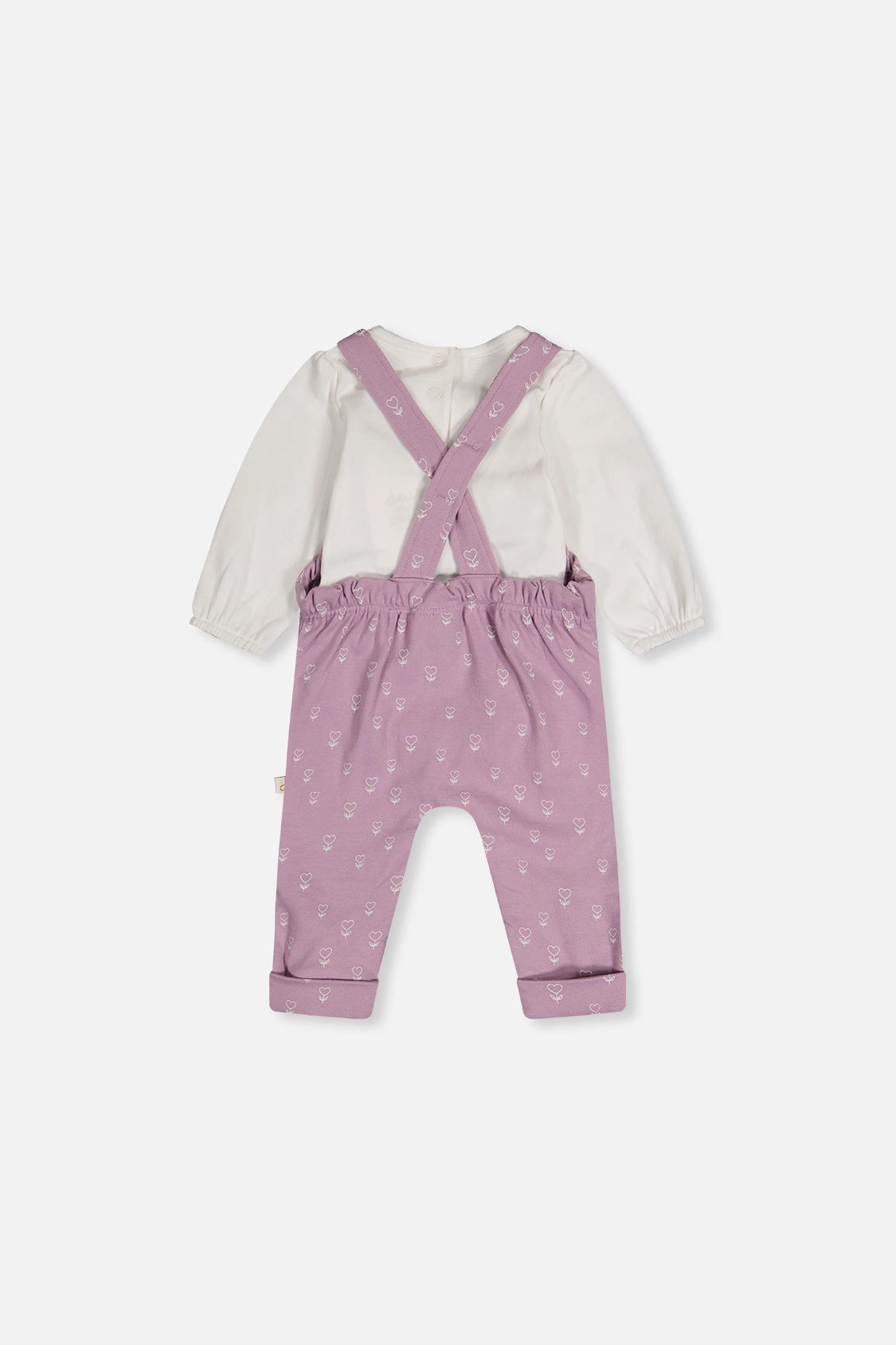 Deux par Girls Organic Cotton Onesie and Overall Set with Floral Print