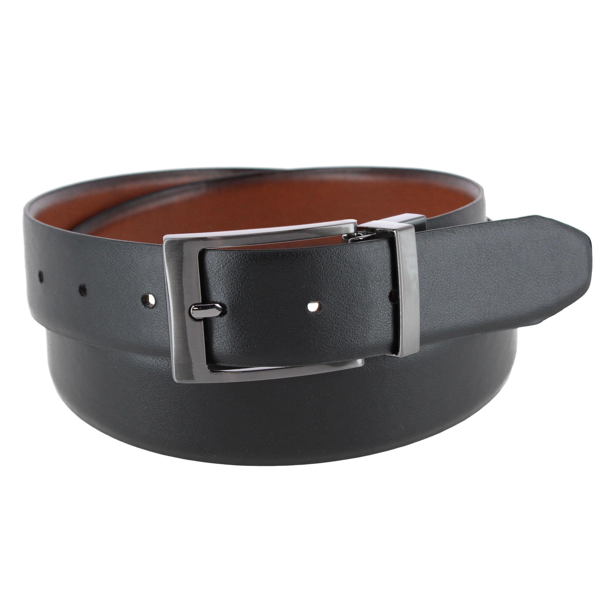 Steve Madden Men's 35mm Burnsihed Reversible Dress Belt