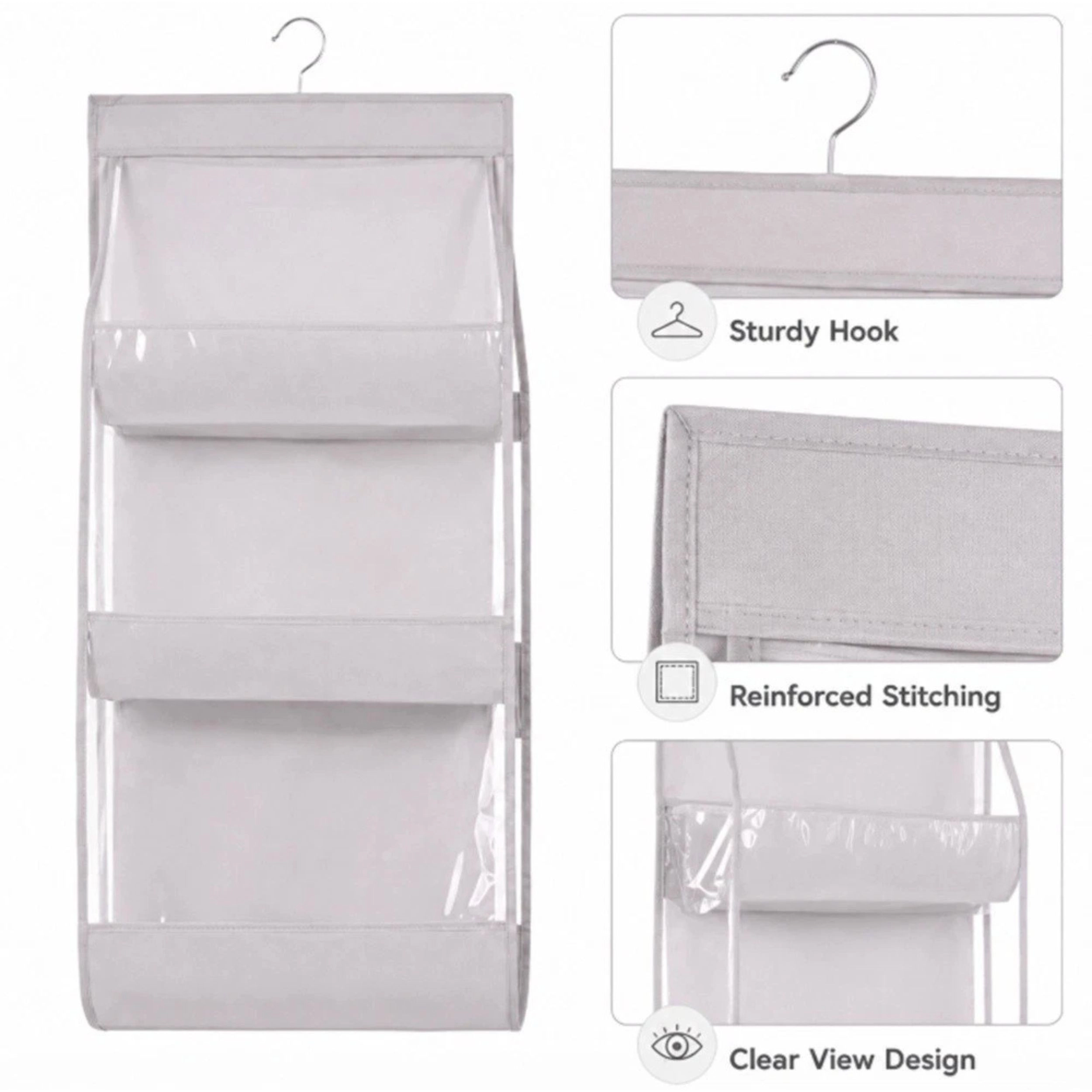 Home Collection 6-Pocket Hanging Handbag Organizer Closet Purse Storage Holder