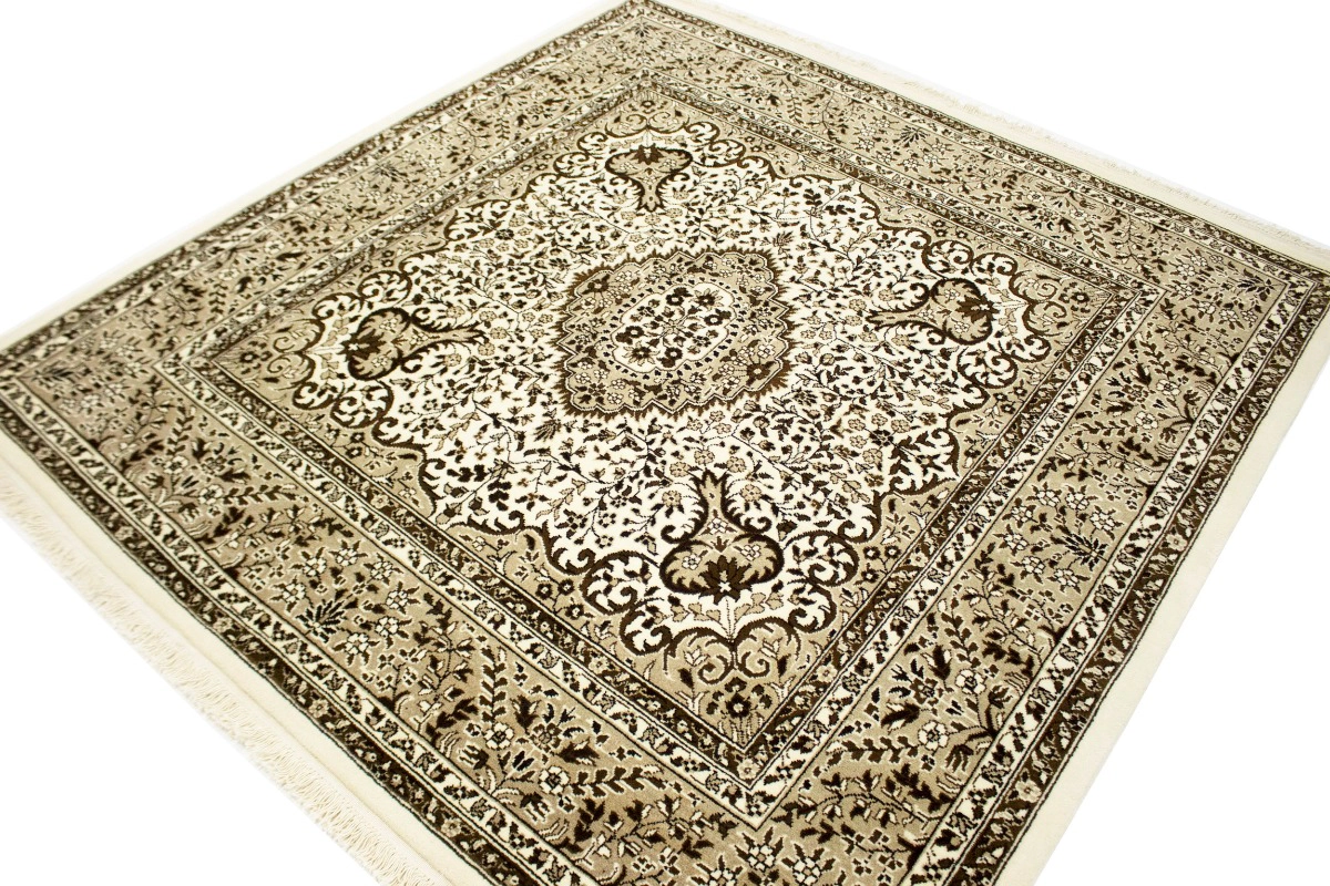 Magic Rugs Cream Floral Kirman 6'3X6'5 Oriental Rug