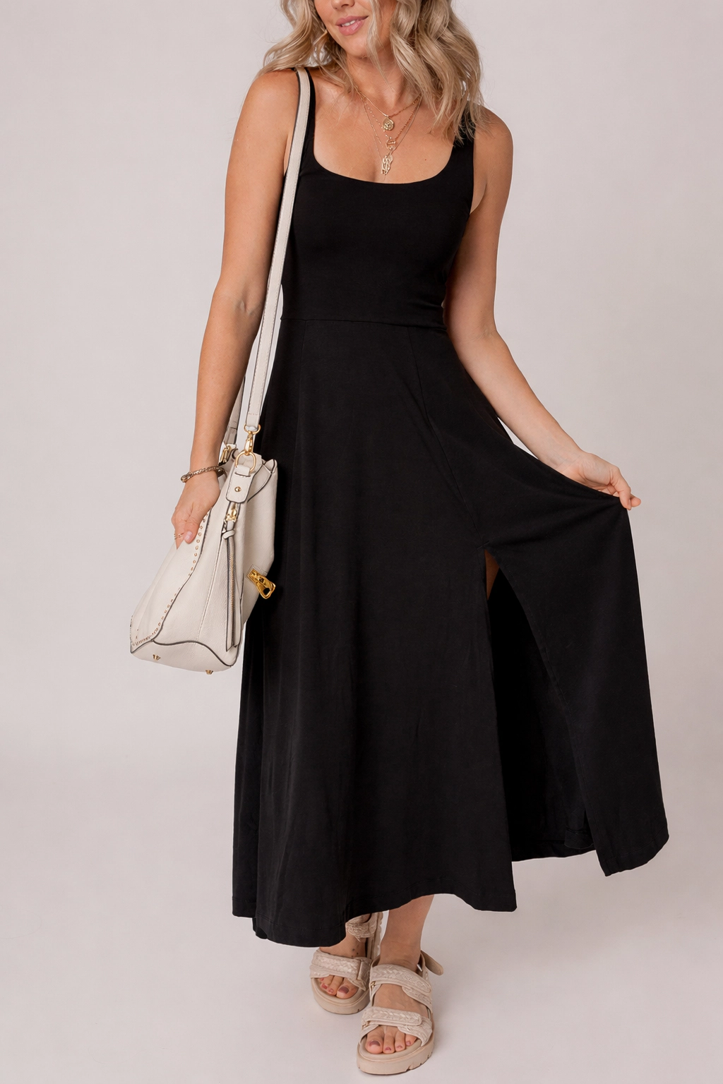 Threaded Pear Women's Indie Scoop Flared Midi Dress