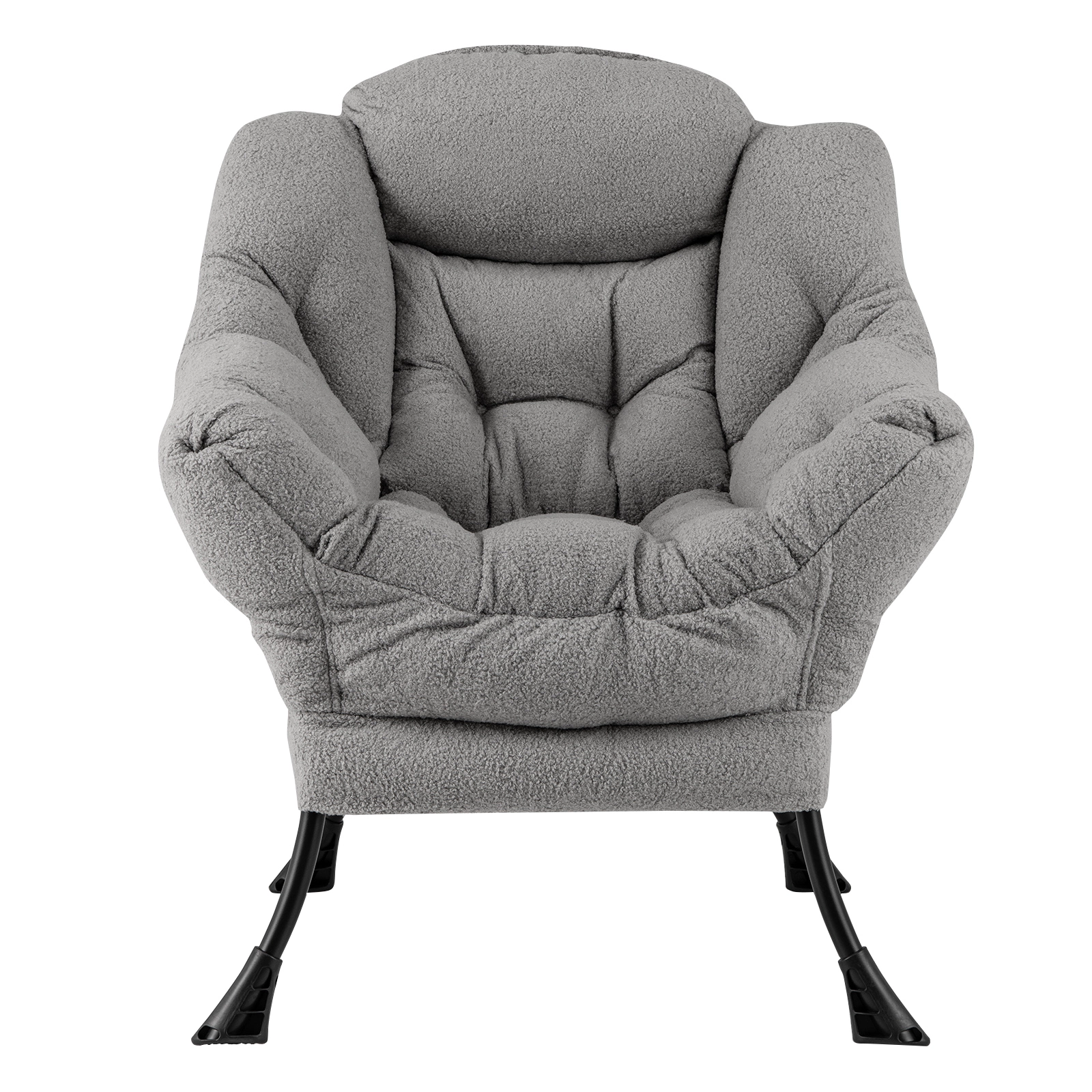 LJG Sherpa Upholstered Accent Chair with Cozy Head Pillow