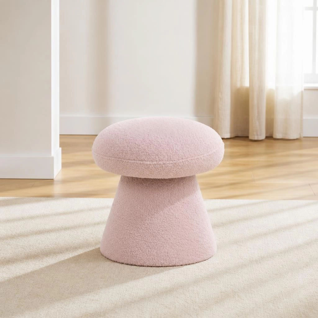 GOODSILO Soft Teddy Upholstered Ottoman Versatile Foot Stool