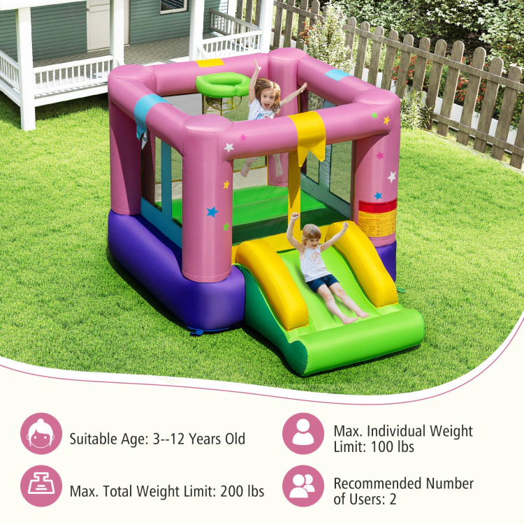 Hivvago Inflatable Bounce House with 480W Blower and Carrying Bag for Party