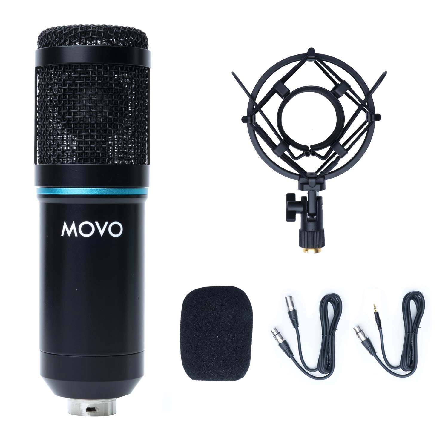 Movo PC-M6 Universal Cardioid Condenser Podcast Microphone with XLR and 3.5mm
