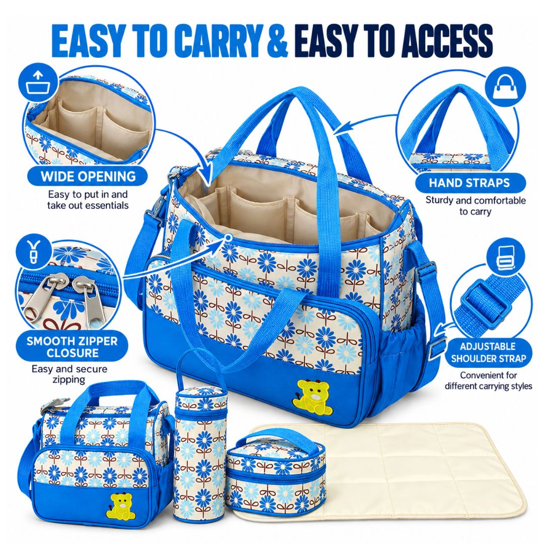 5-Piece Baby Diaper Bag Set