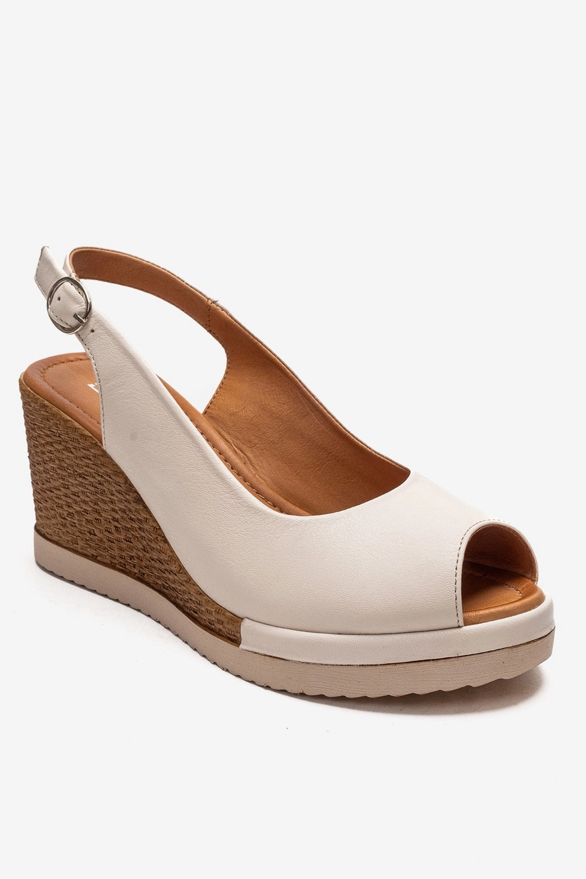 Forever & Always Womens Helina Leather Wedge Sandals