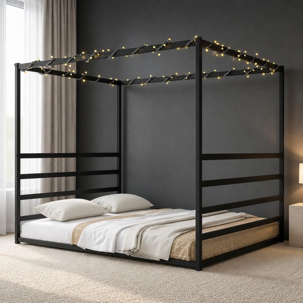GOODSILO Full Size Iron Platform Bed Frame