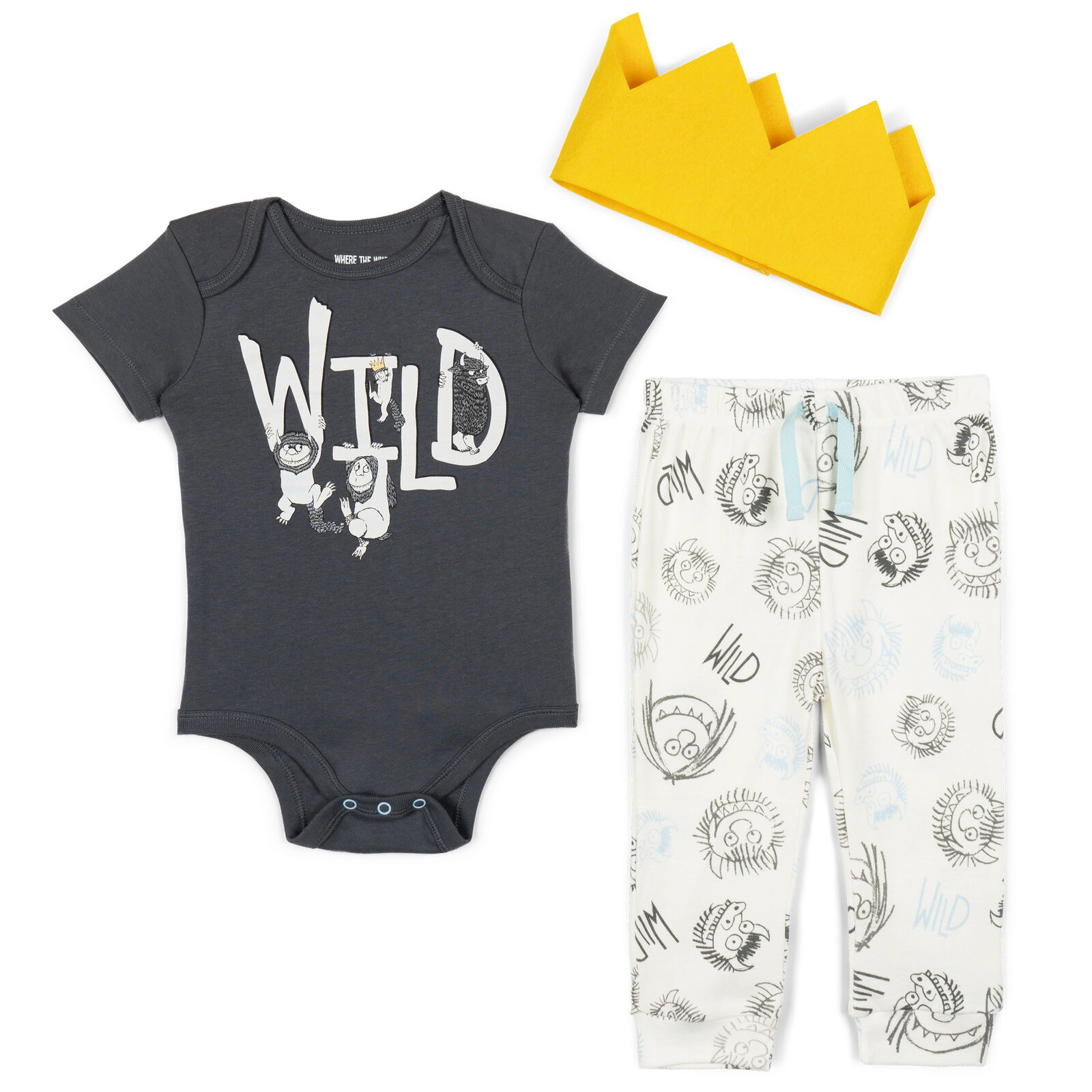 Warner Bros. Where the Wild Things Are Max Baby Birthday Bodysuit Pants and Hat Set