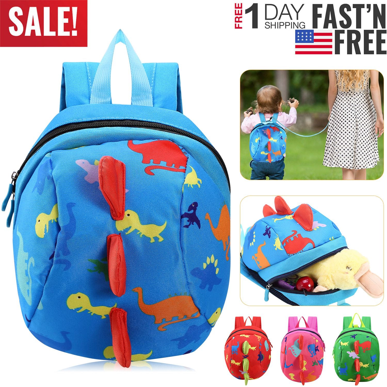 GBruno Kids' Dinosaur Safety Harness Backpack