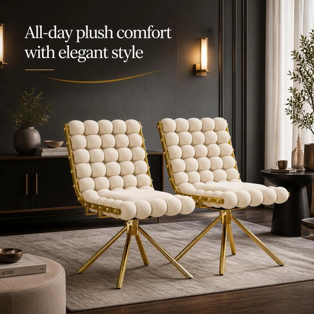GOODSILO Comfortable Upholstered Velvet Dining Seating Chair