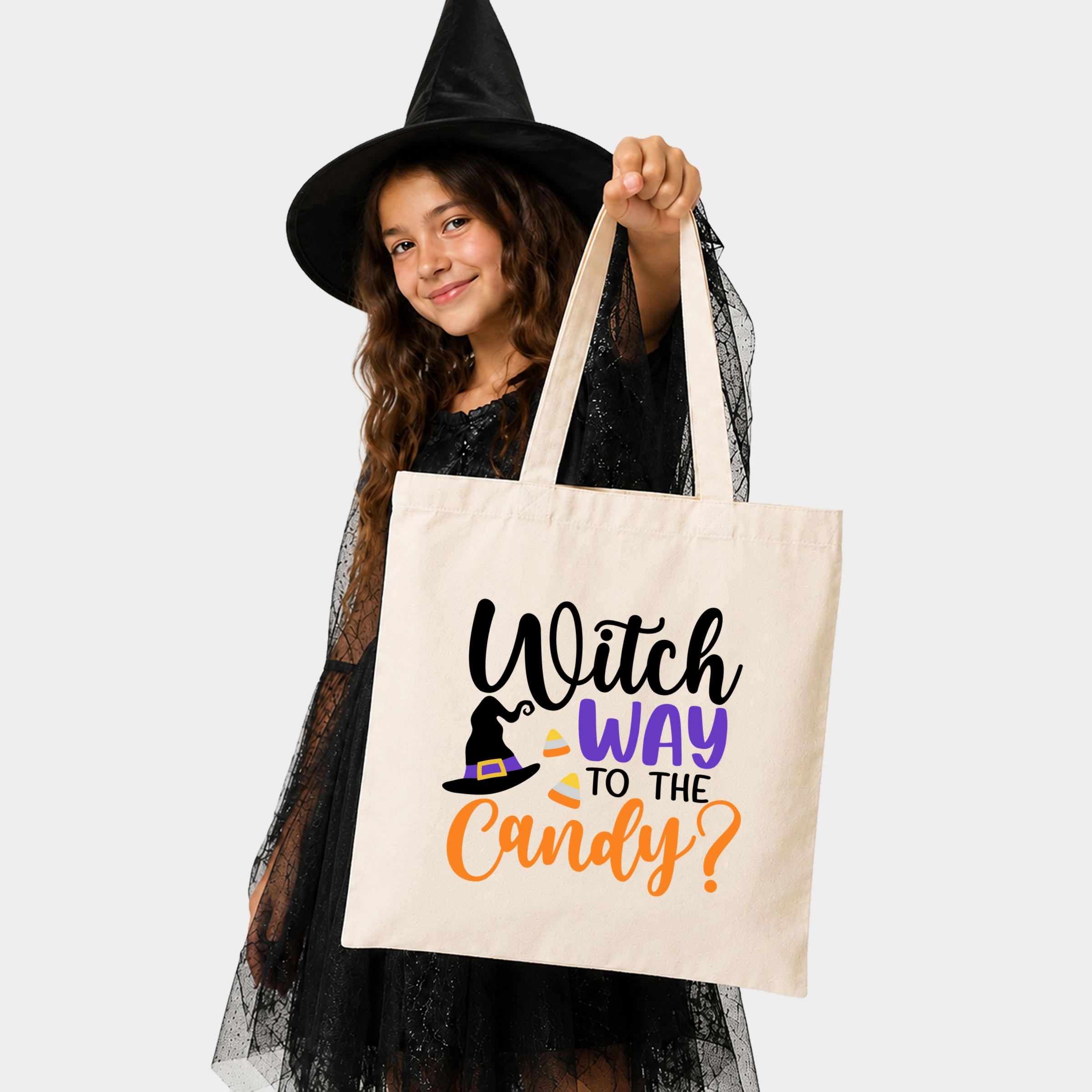 Simply Sage Market - Canvas Tote - Witch Way To The Candy