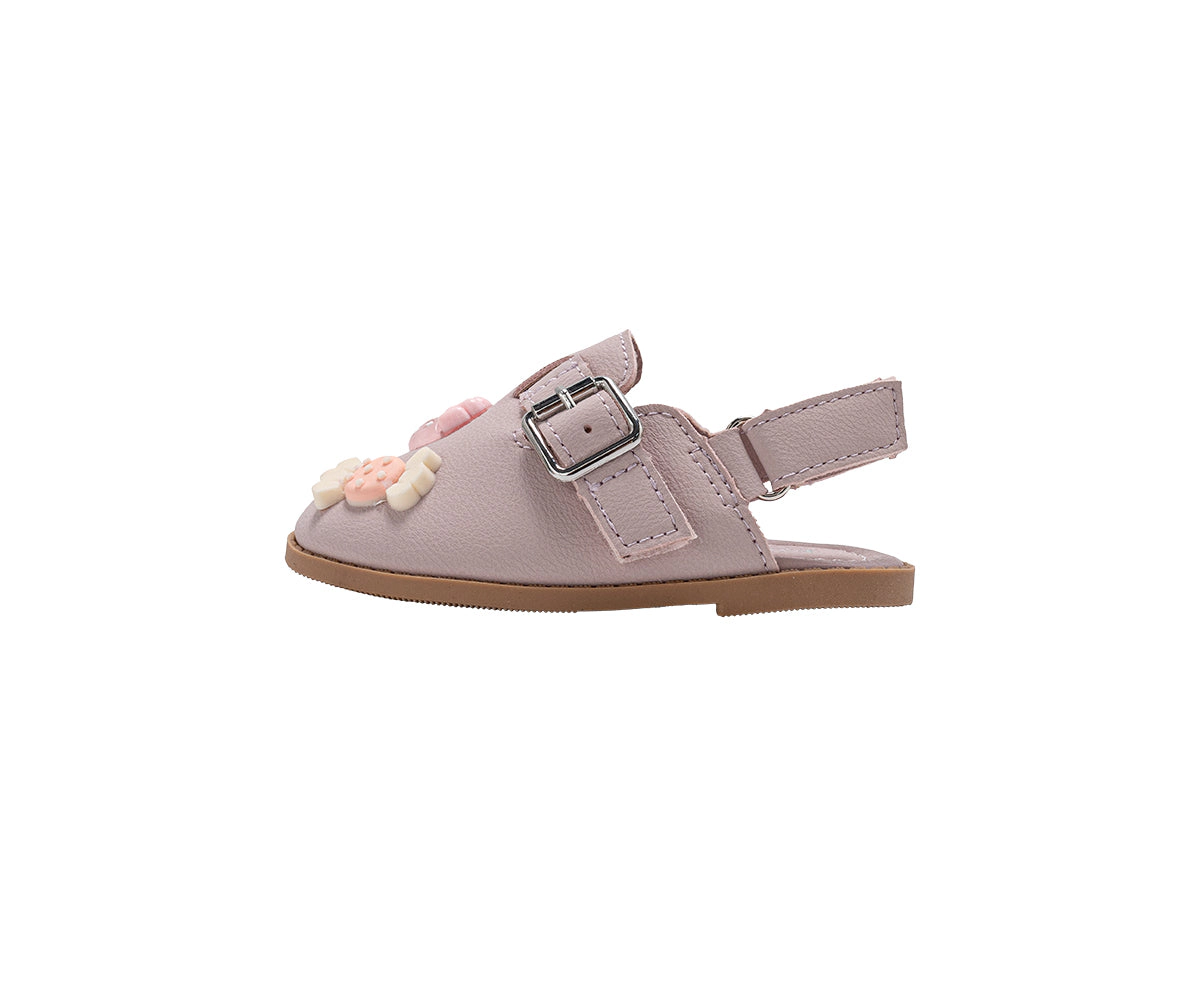 bebe Toddler Girl’s Sandals - Fashion Slip-On Mule with Charms, Cute Flat Summer Shoes for Little Girls