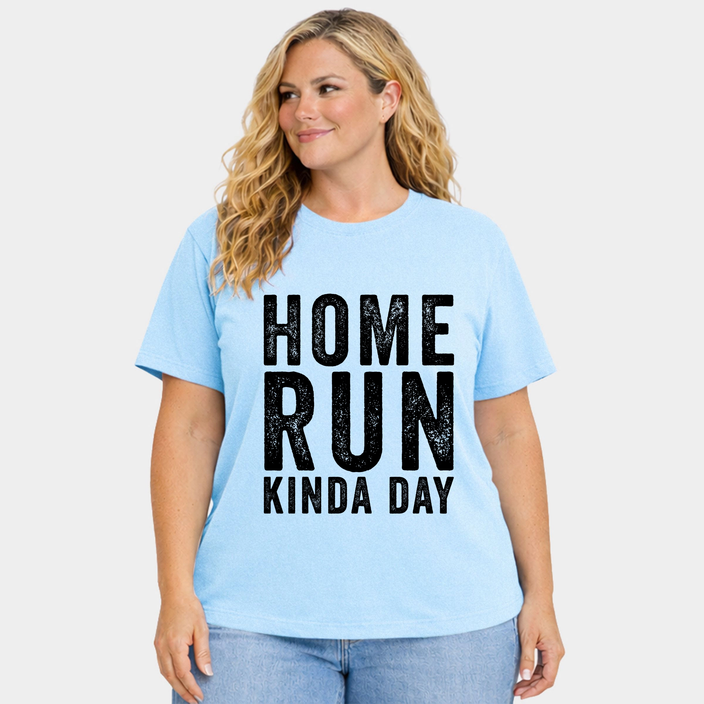 Simply Sage Market - Home Run Kinda Day Women's Plus Sized Garment Dyed Graphic T-Shirt
