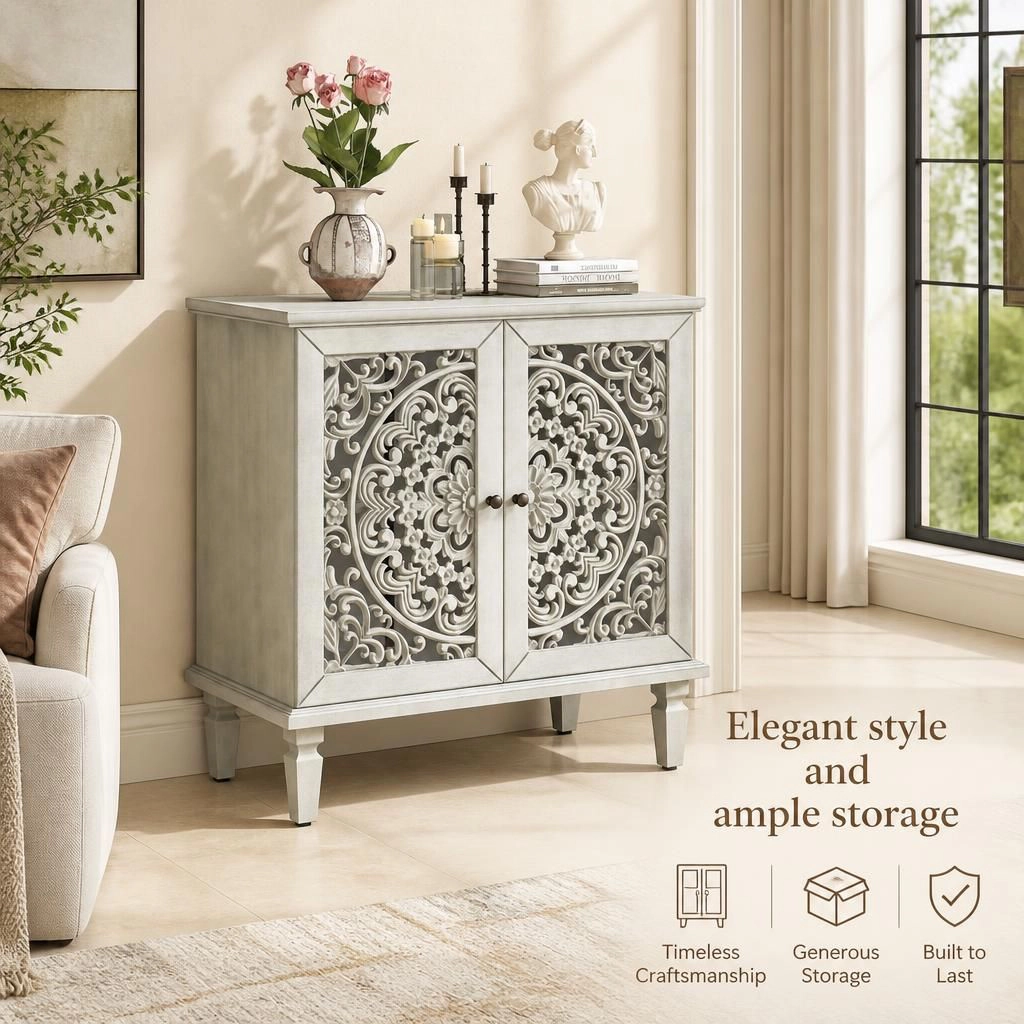 GOODSILO Solid Wood MDF Freestanding Storage Cabinet