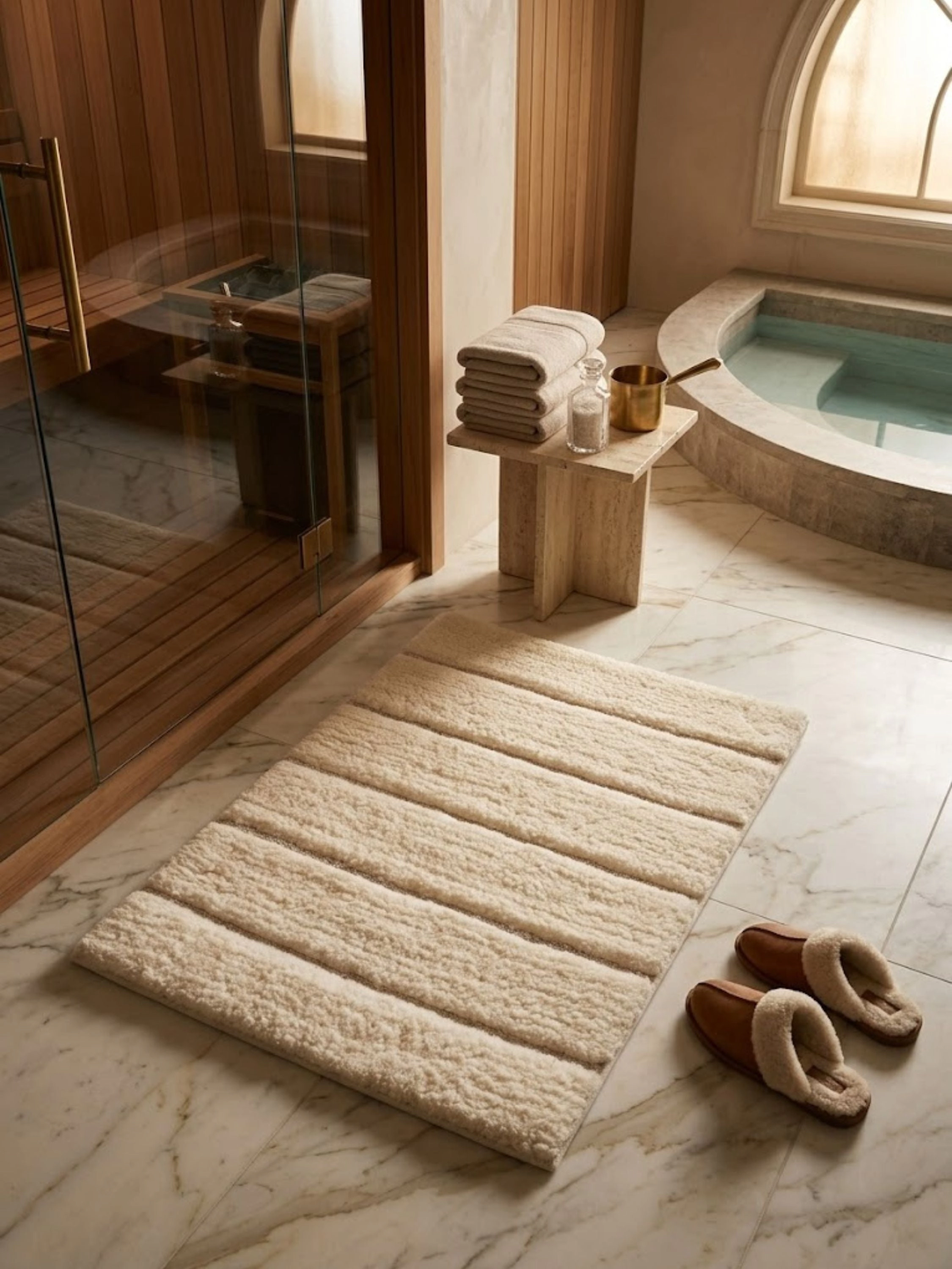 GAURI KOHLI Riga Ivory Bath Mat