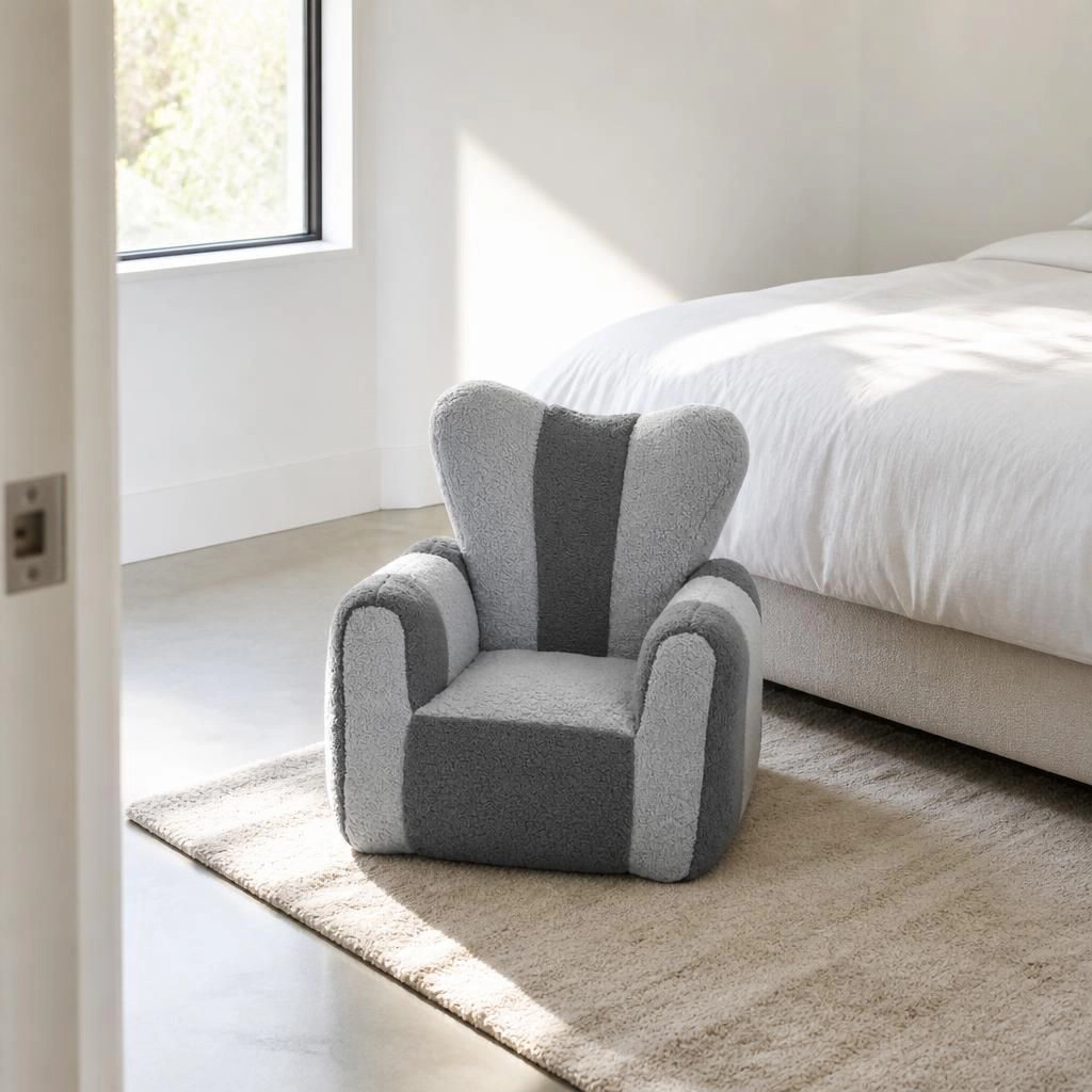 GOODSILO Soft Teddy Fabric Compact Bean Bag Chair