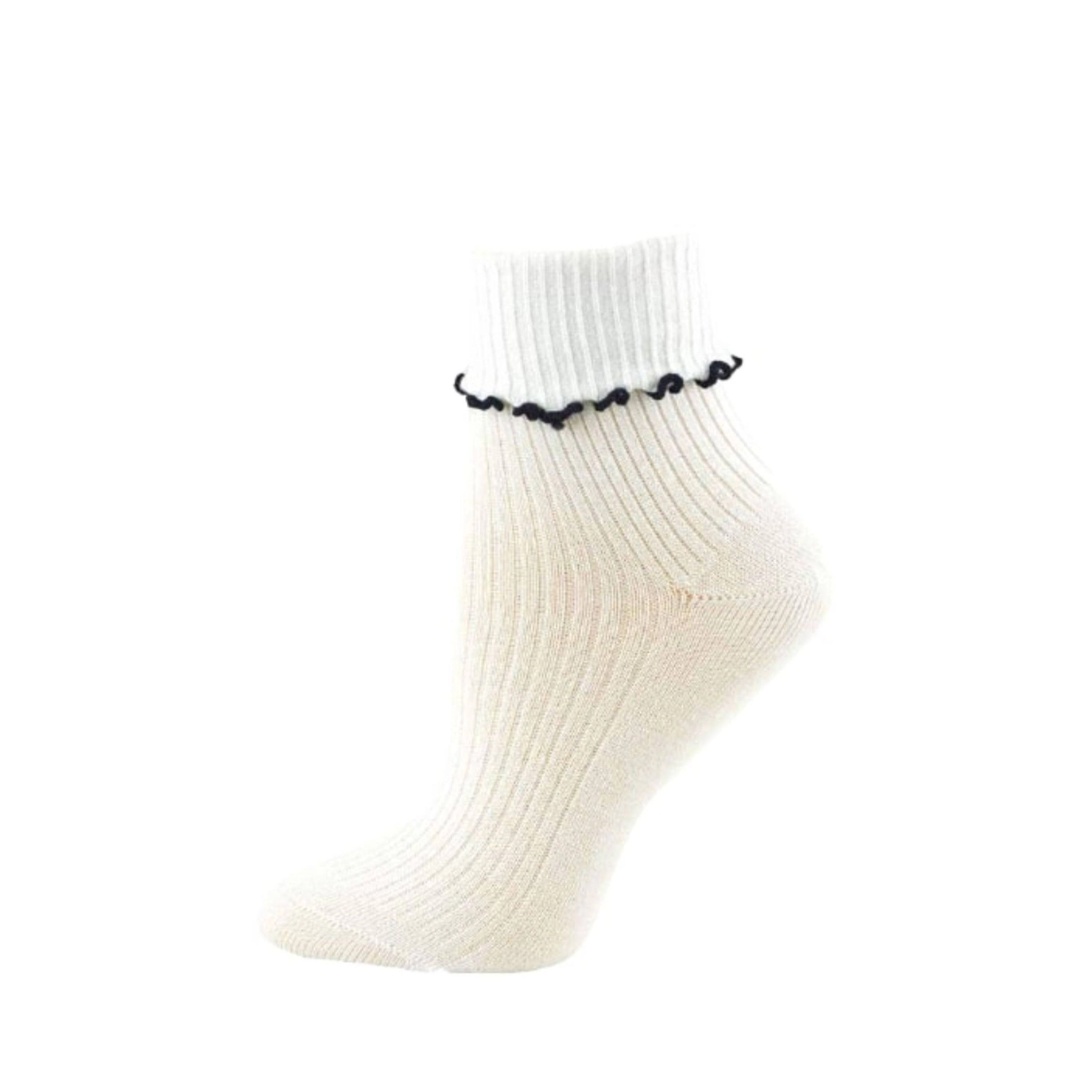Wear Sierra Girl's Turn Cuff Lettuce Edge Socks