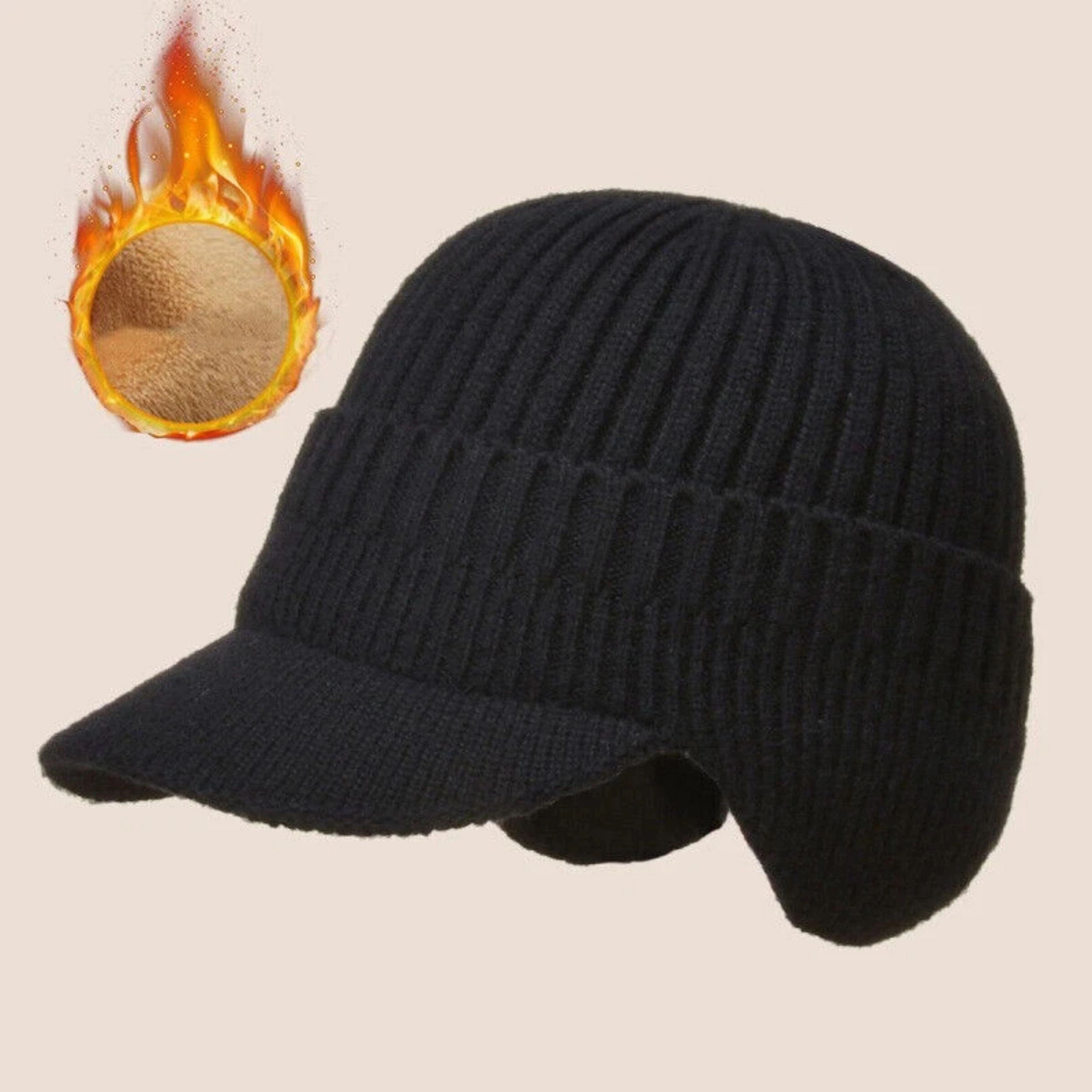 SS Design Unisex Knit Ear Flap Ski Hat Winter Warm Stretch Beanie