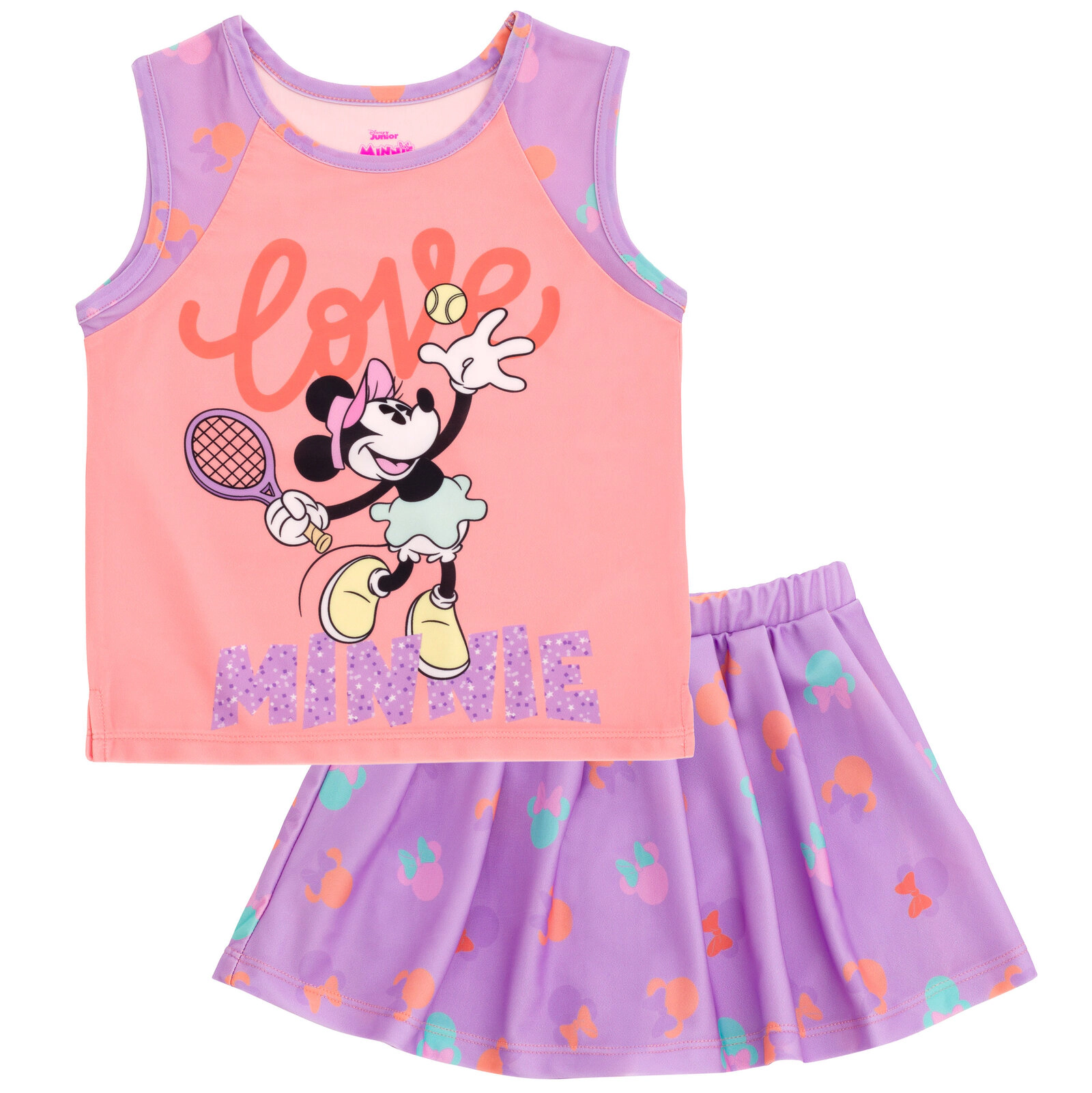 Disney Girls' Athletic Sleeveless Tank Top and Skort Set