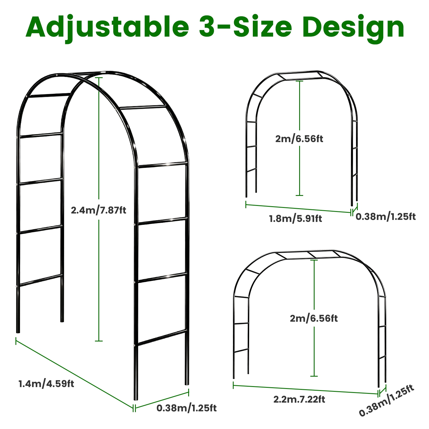 GBruno Adjustable Metal Garden Arch Trellis
