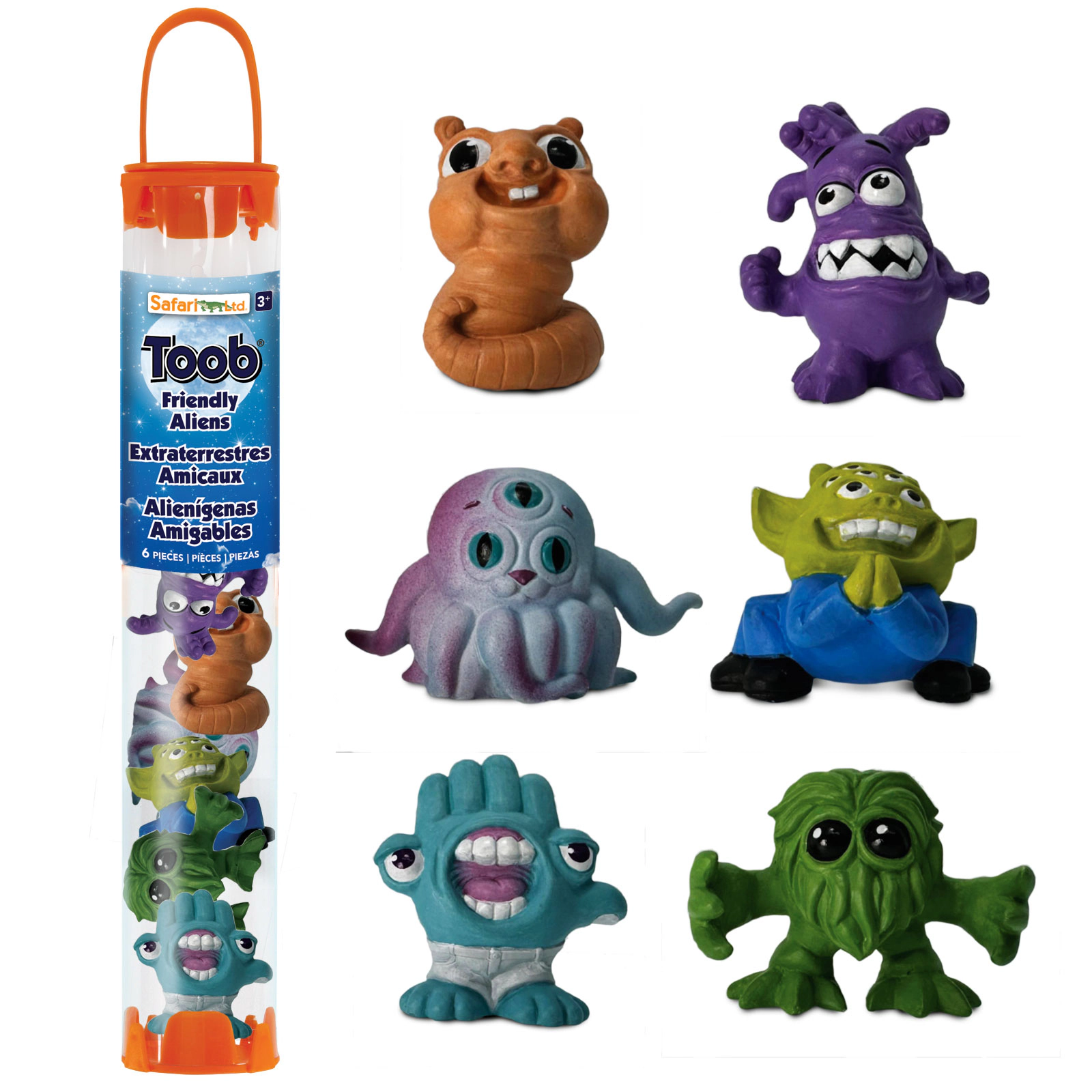 Safari Ltd. - Friendly Aliens Designer TOOB - contains 6 Mini Figurines