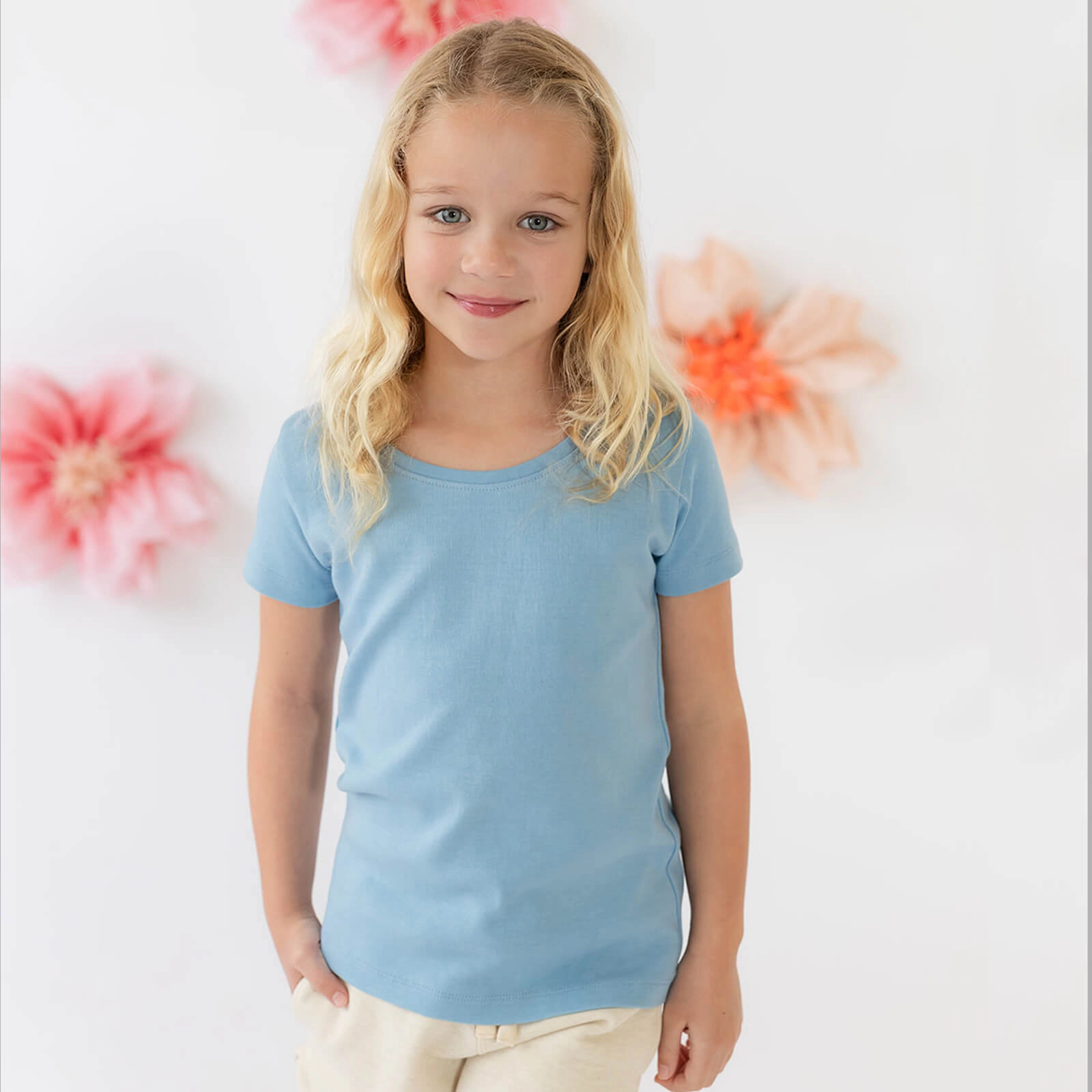 Mightly Girls Organic Cotton Solid Rib Knit Short Sleeve Tee