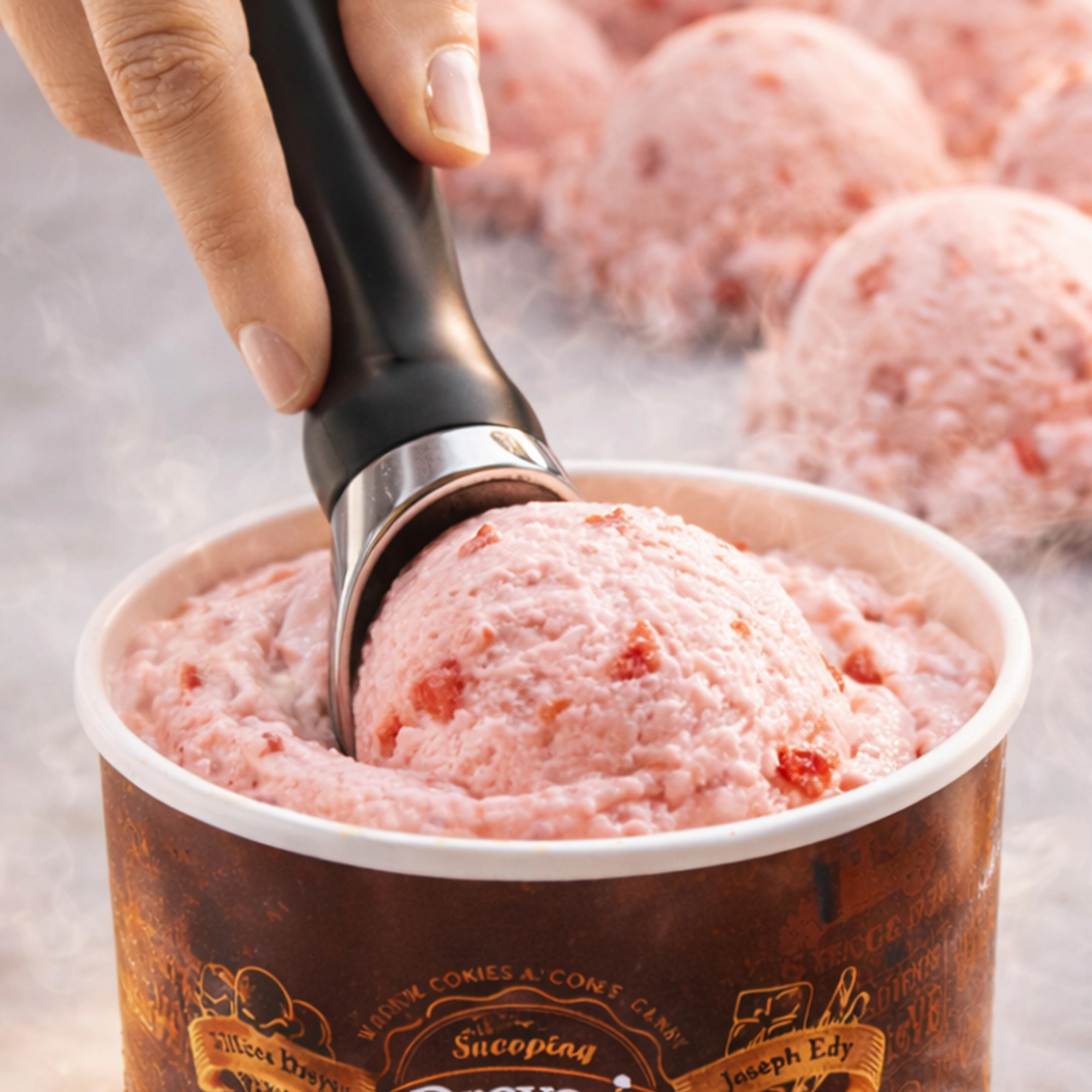 Cheer Collection Heavy Duty Stainless Steel Ice Cream Scoop with Soft Grip Handle and Lid Opener