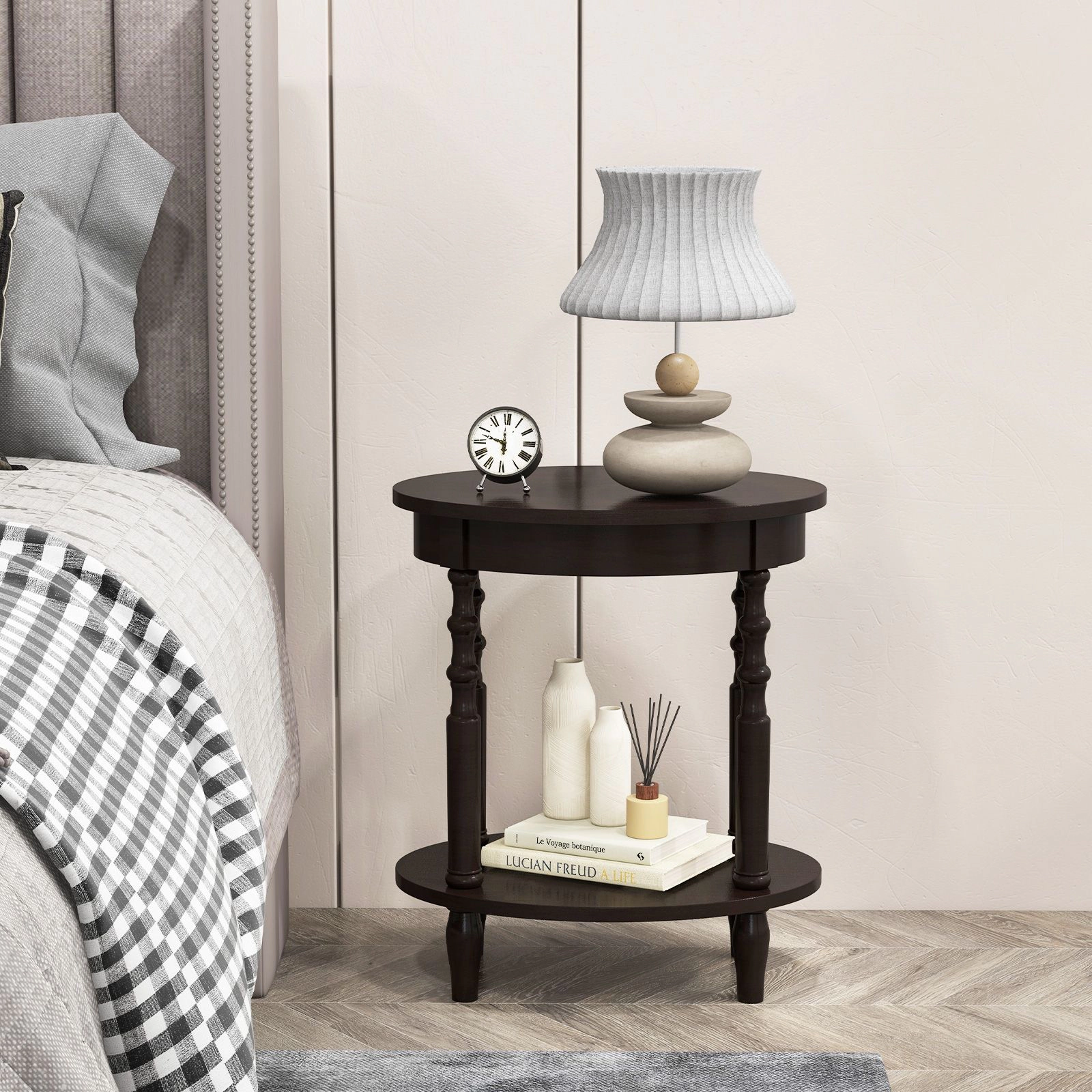 SlickBlue 2-Tier Side Table with Storage Shelf for Living Room