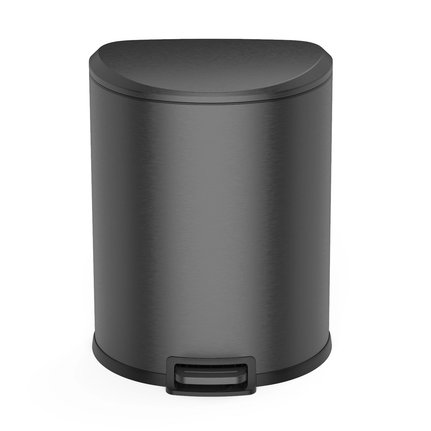 Ninestars D-Shape 13.2-Gallon Stainless Steel Step-On Trash Can