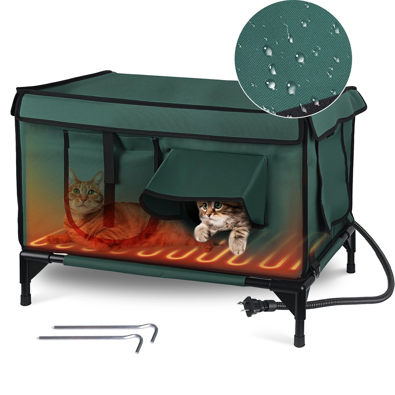 GBruno Waterproof Heated Cat House Outdoor Shelter