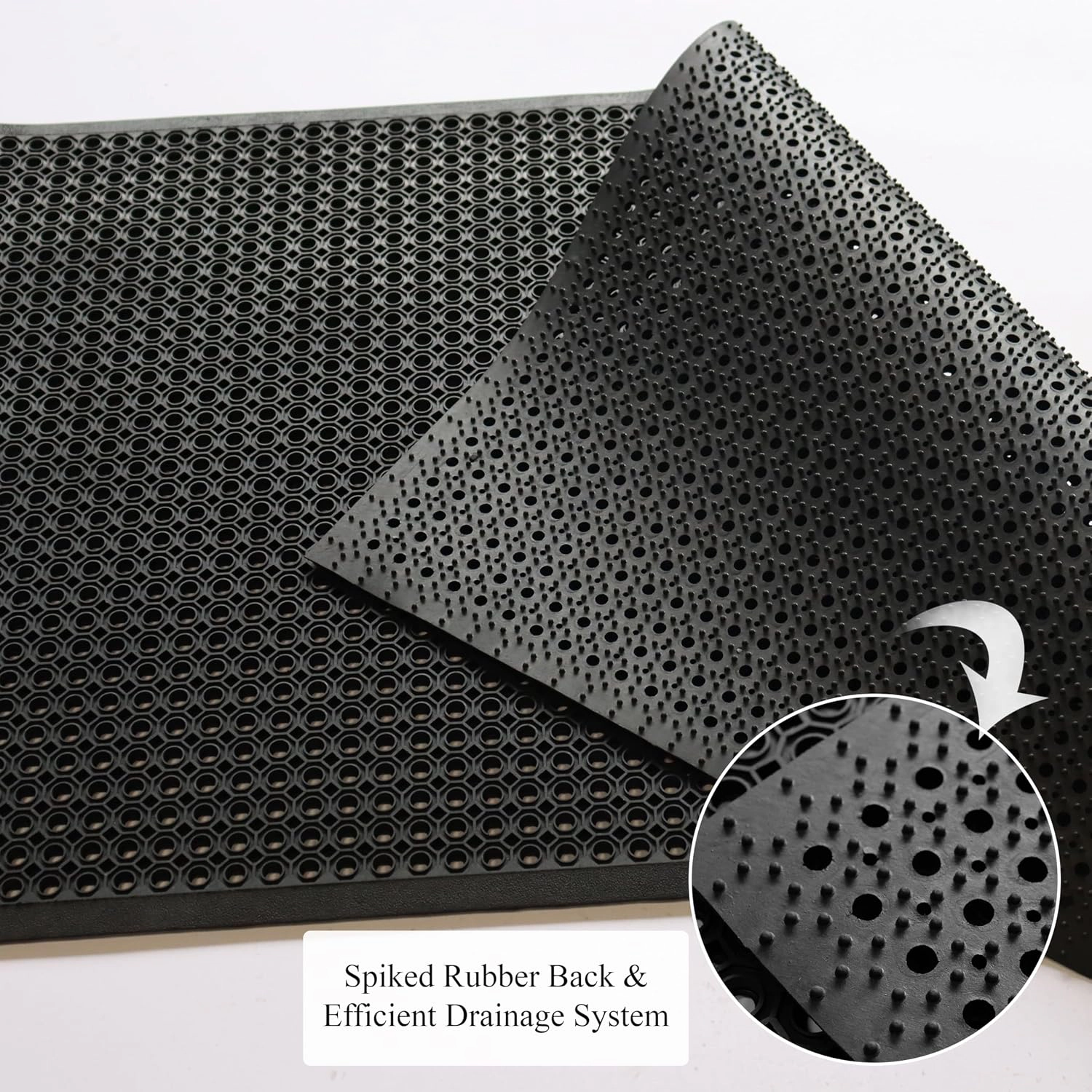 A1 Home Collections Heavy Duty Anti-Fatigue Rubber Floor Mat, Non-Slip Drainage Mat, 36 x 60 Inch
