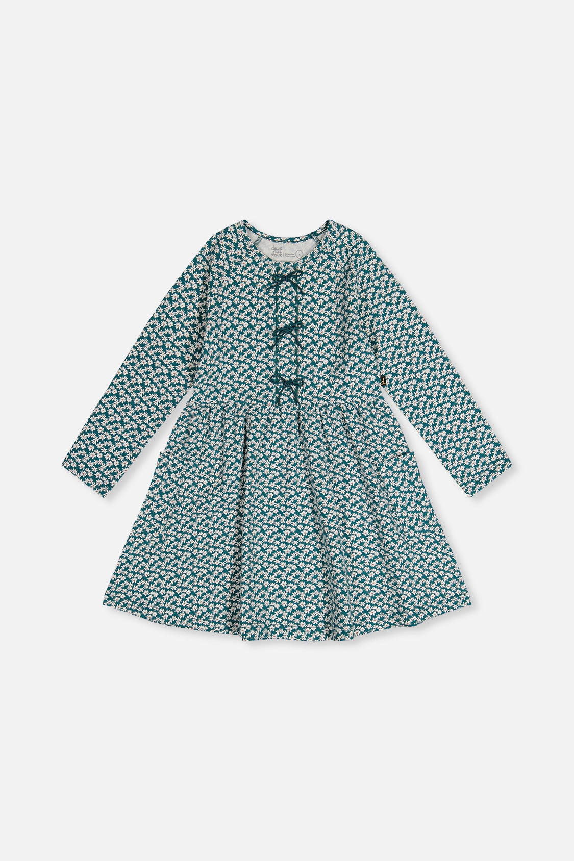 Deux par Girls Floral Print Patch-Pocket Organic Cotton Dress