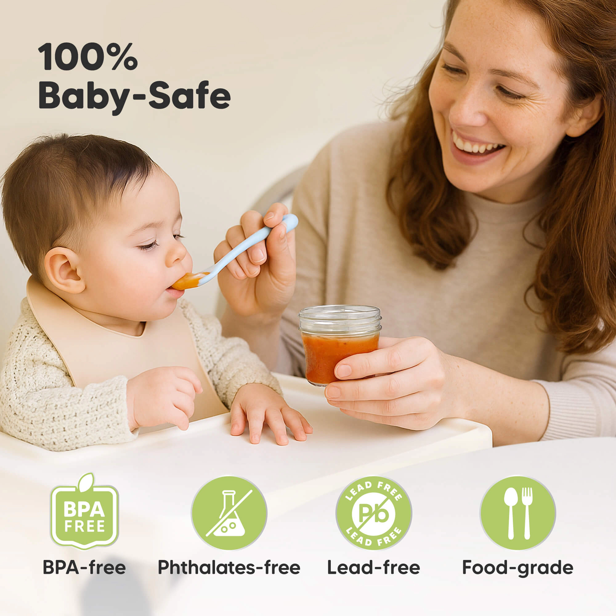 KeaBabies Prep Jars Baby Food Storage Glass Containers for Boys, Girls