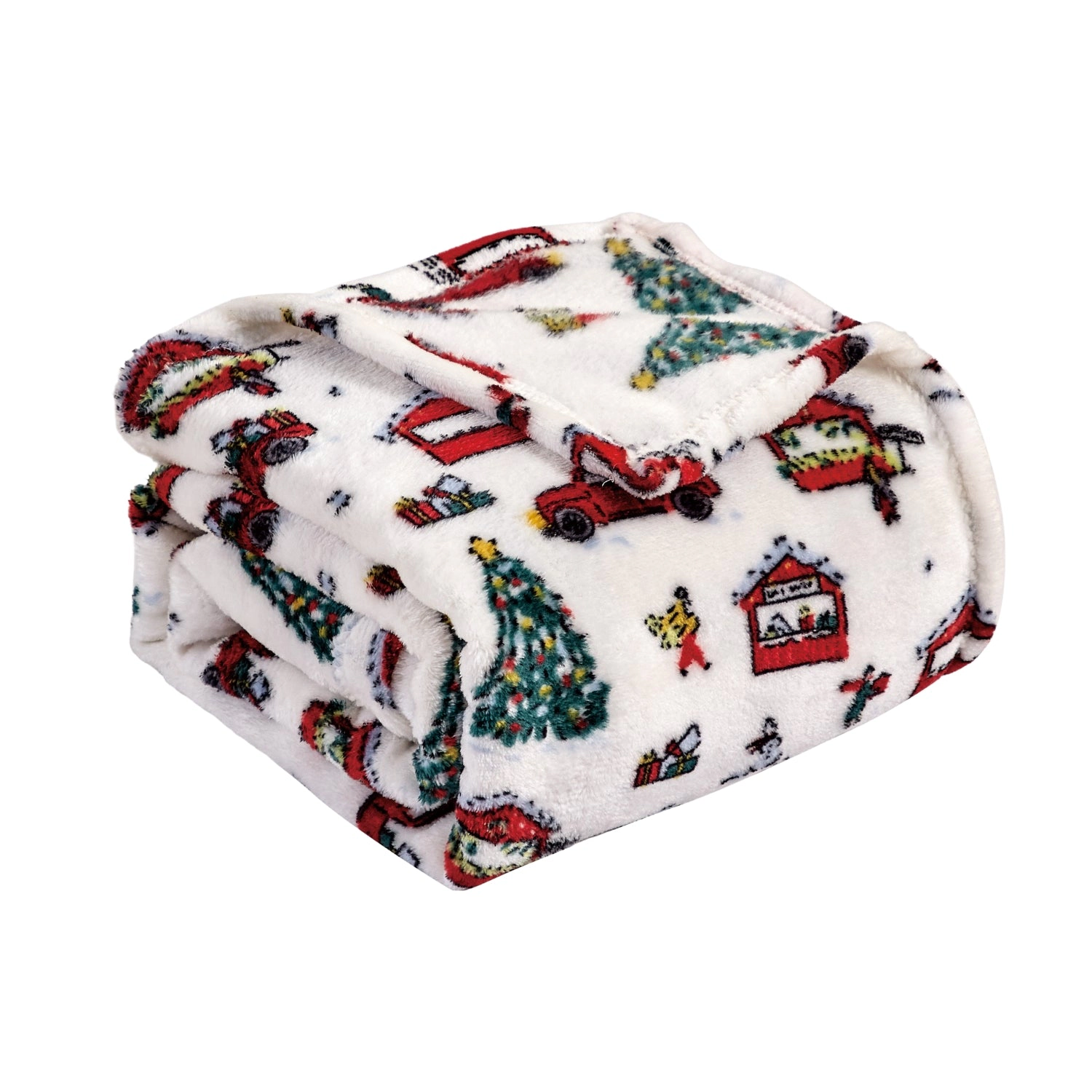 Plazatex Celebrating Christmas Micro plush Decorative All Season Multi Color 50" X 60" Throw Blanket