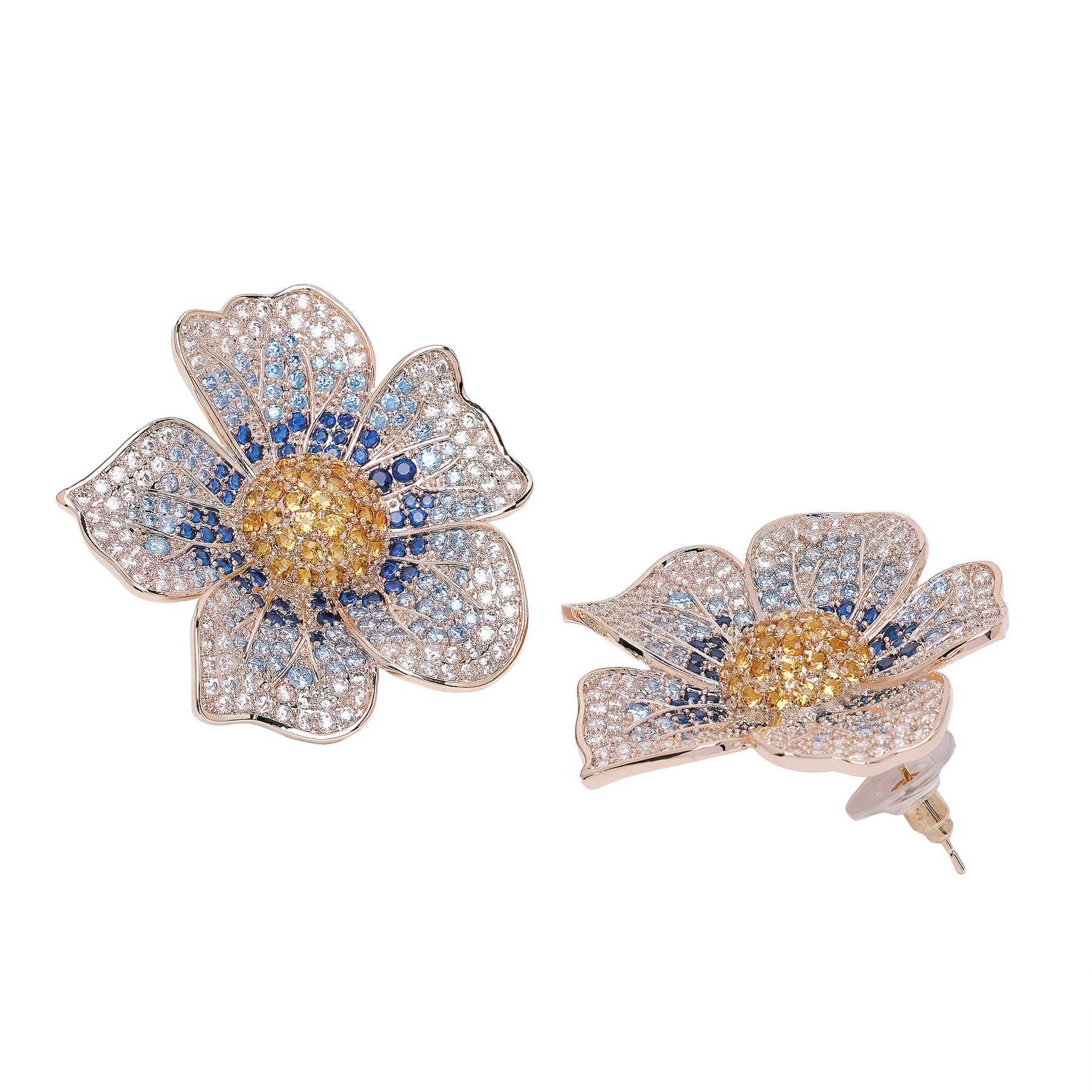AGP PARIS Womens Diva Floral Stud Earrings