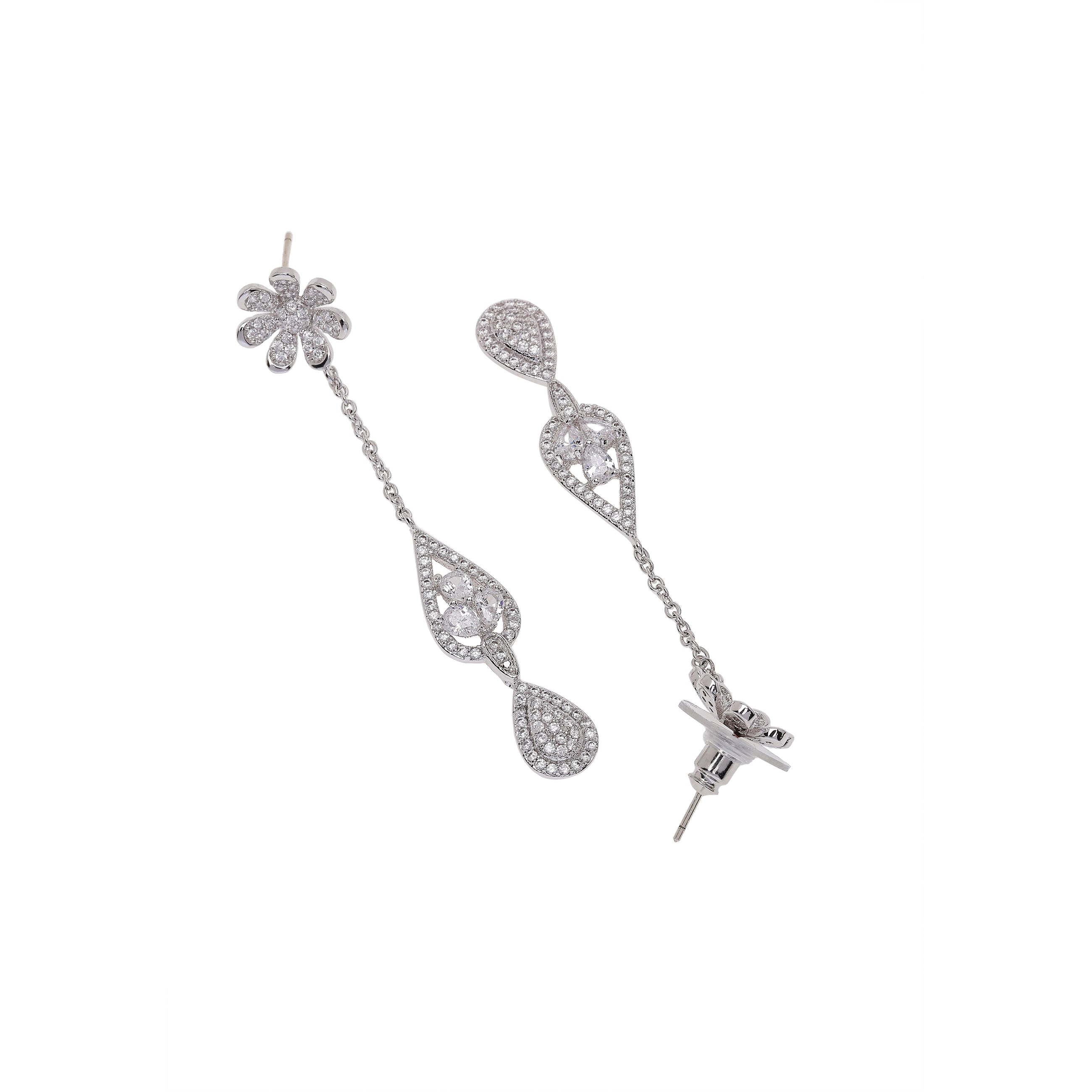AGP PARIS Womens Classy Floral Drop Earrings