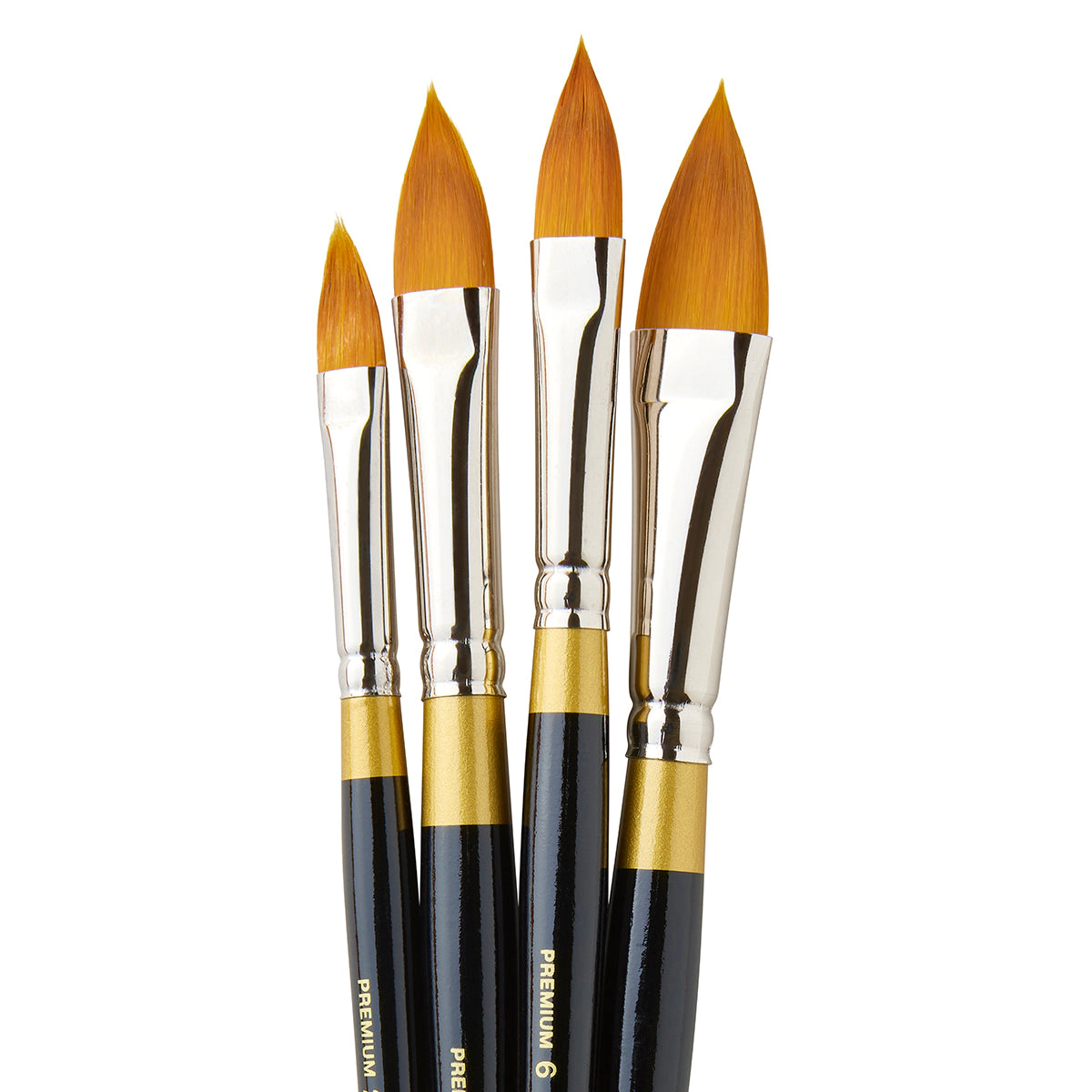KINGART Original Gold 9930 Flora Oval Golden Taklon Brush Set - 4 pc