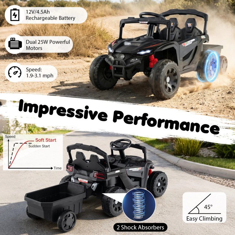 Hivvago 12V Battery Powered Ride On Tractor with Parent Remote Control